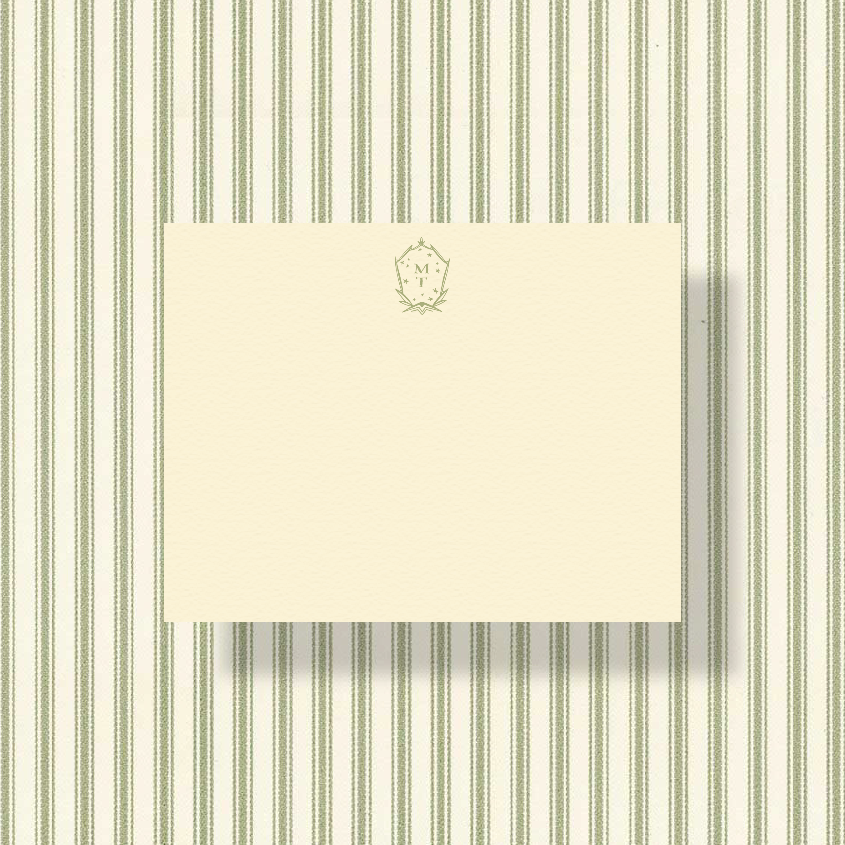 Lucky Star personalized note cards with custom initials