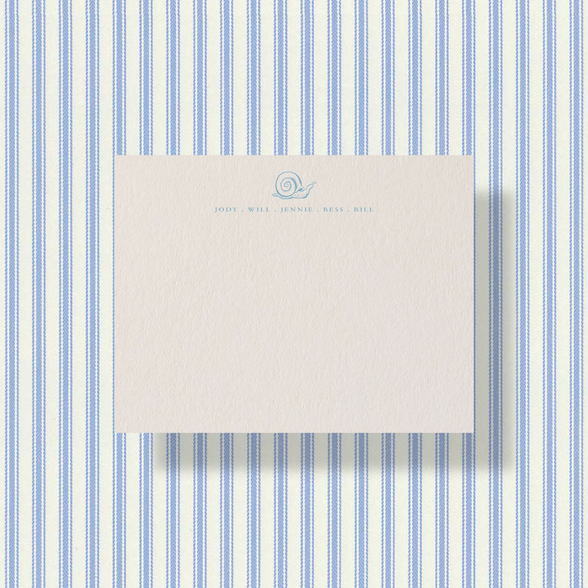 Snail personalized note cards with custom name