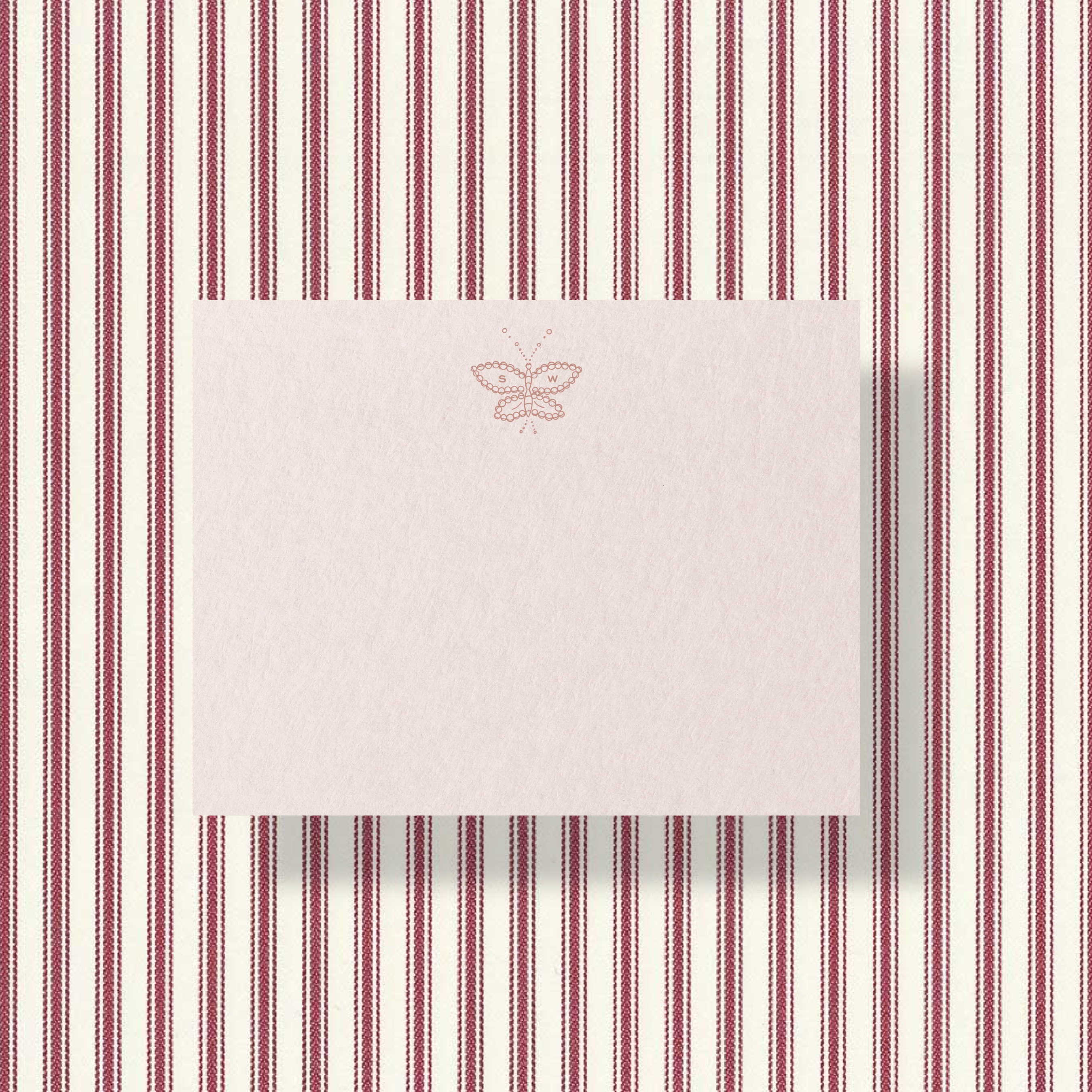 Personalized Butterfly note cards with custom initials