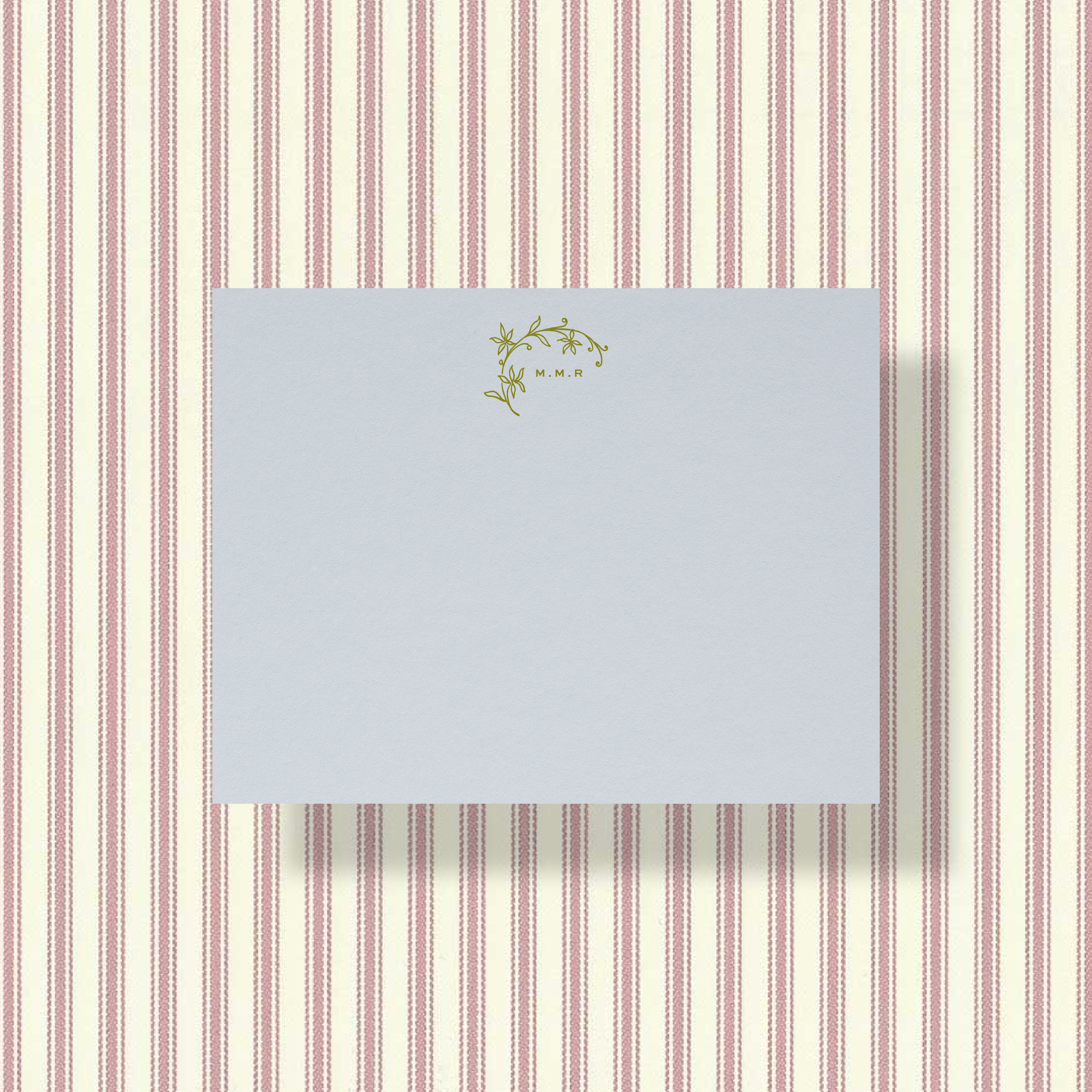 Personalized Bluebell note cards with custom initials