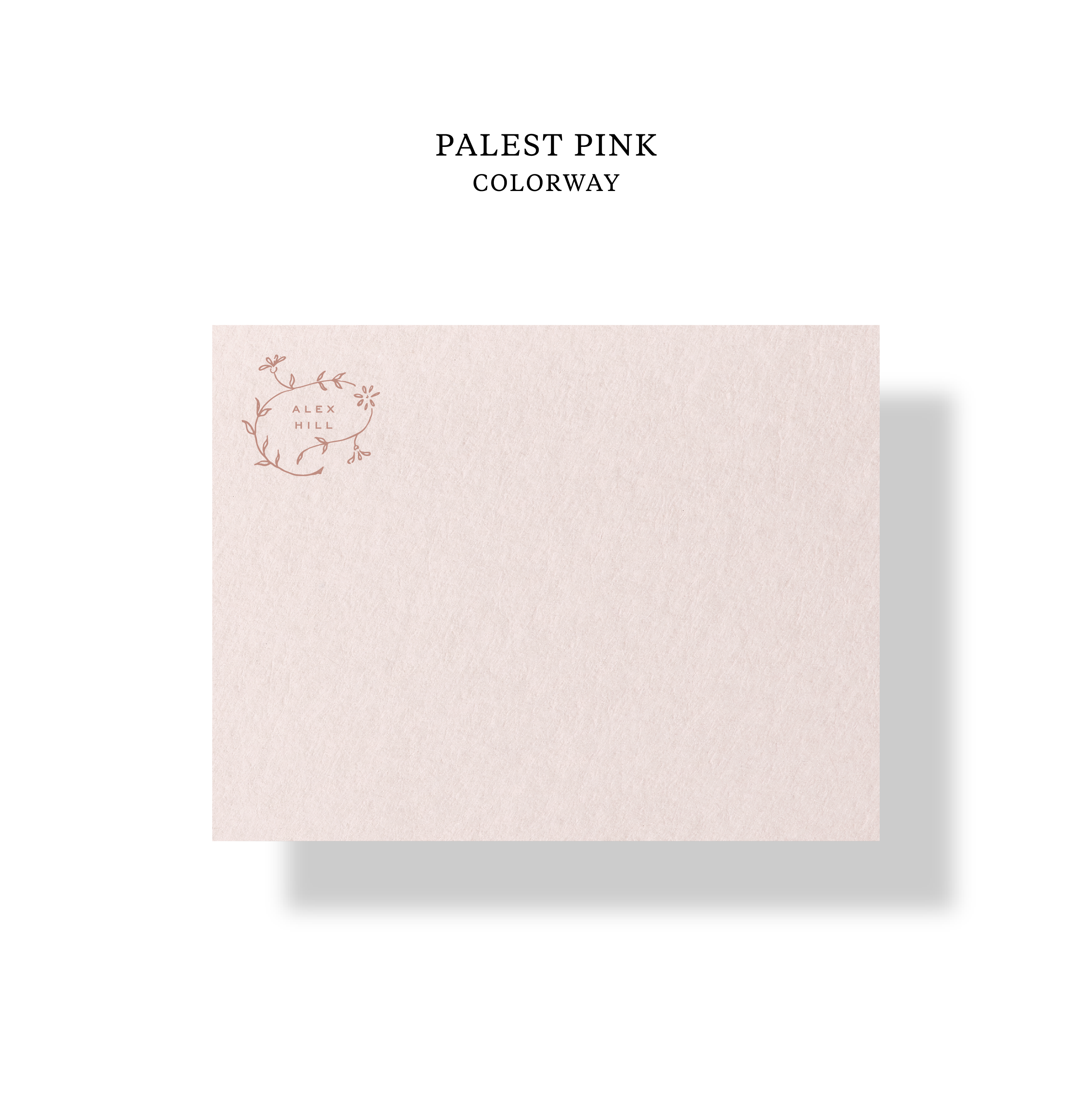 Personalized floral stationery hand letterpressed on thick cardstock