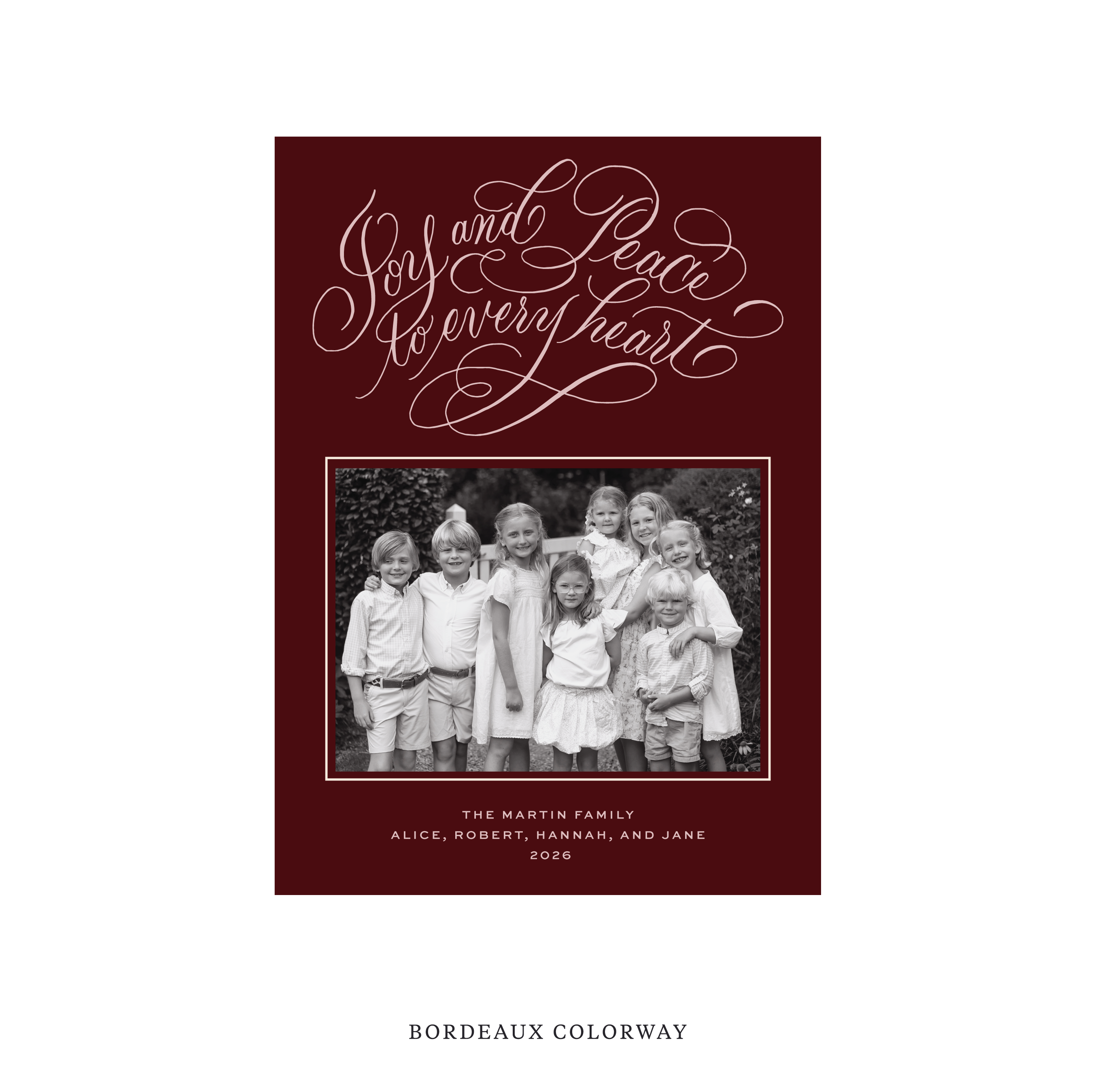 Langley Classic Flat Print Holiday Card, Medium II