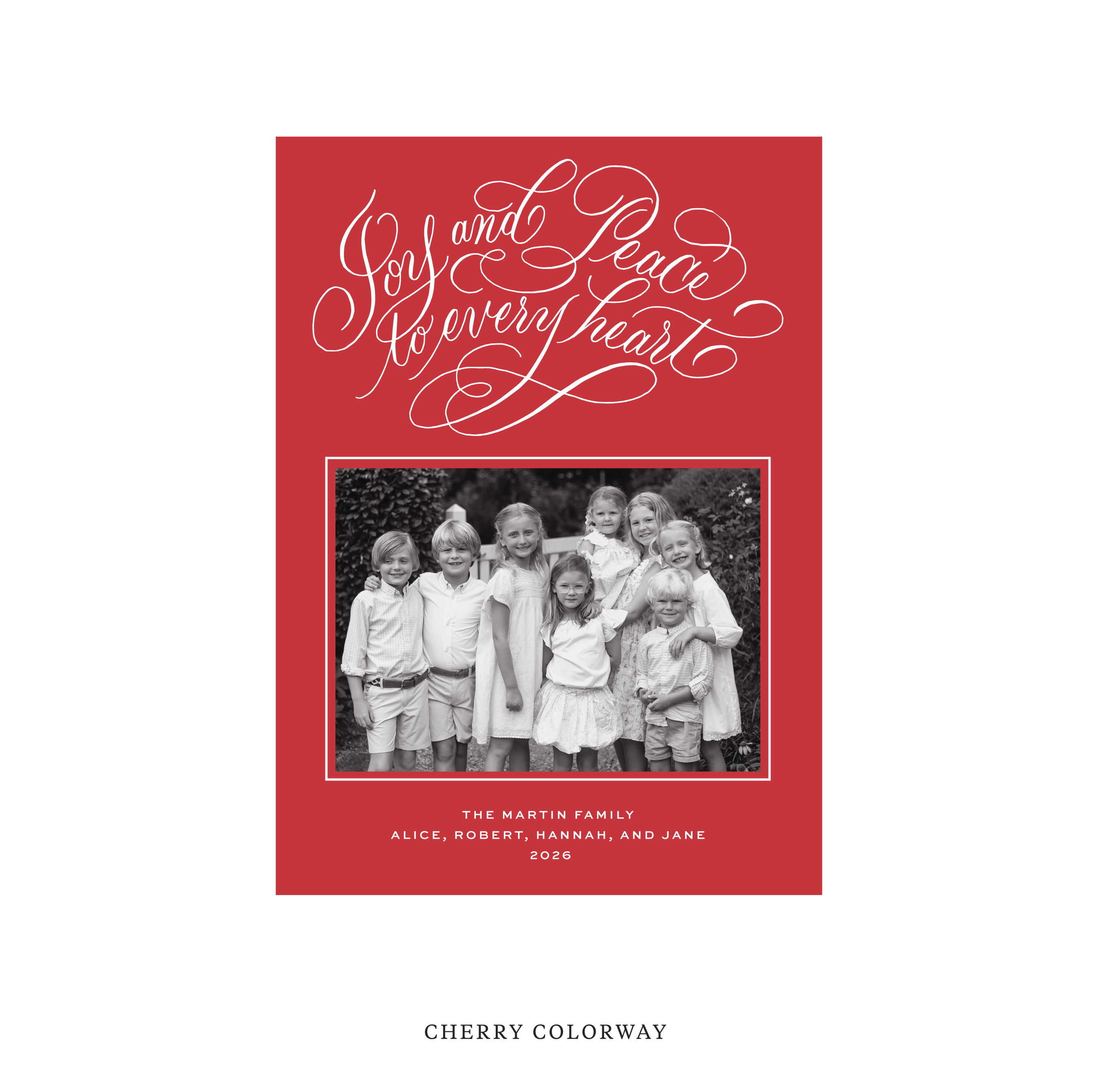 Langley Classic Flat Print Holiday Card, Medium II