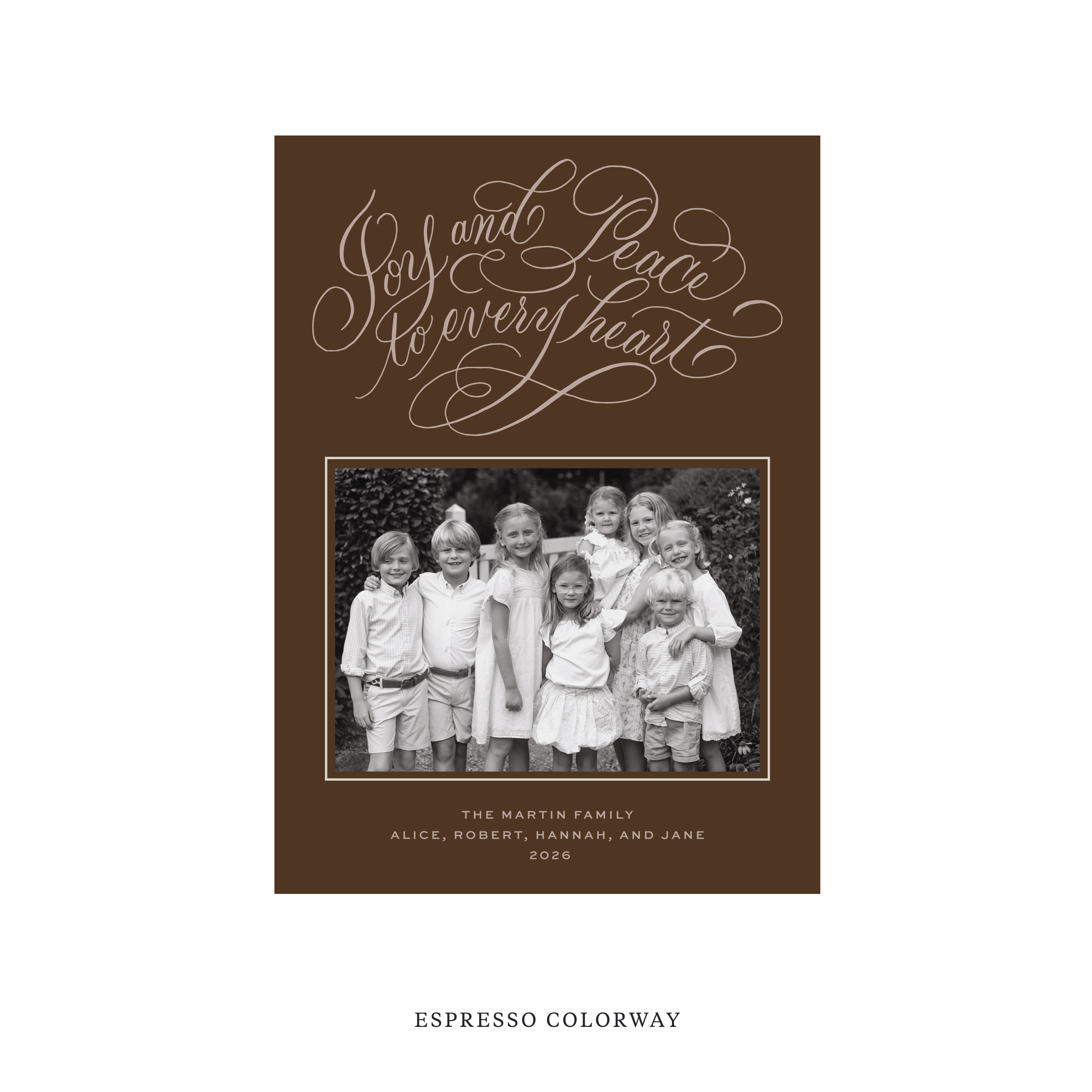 Langley Classic Flat Print Holiday Card, Medium II