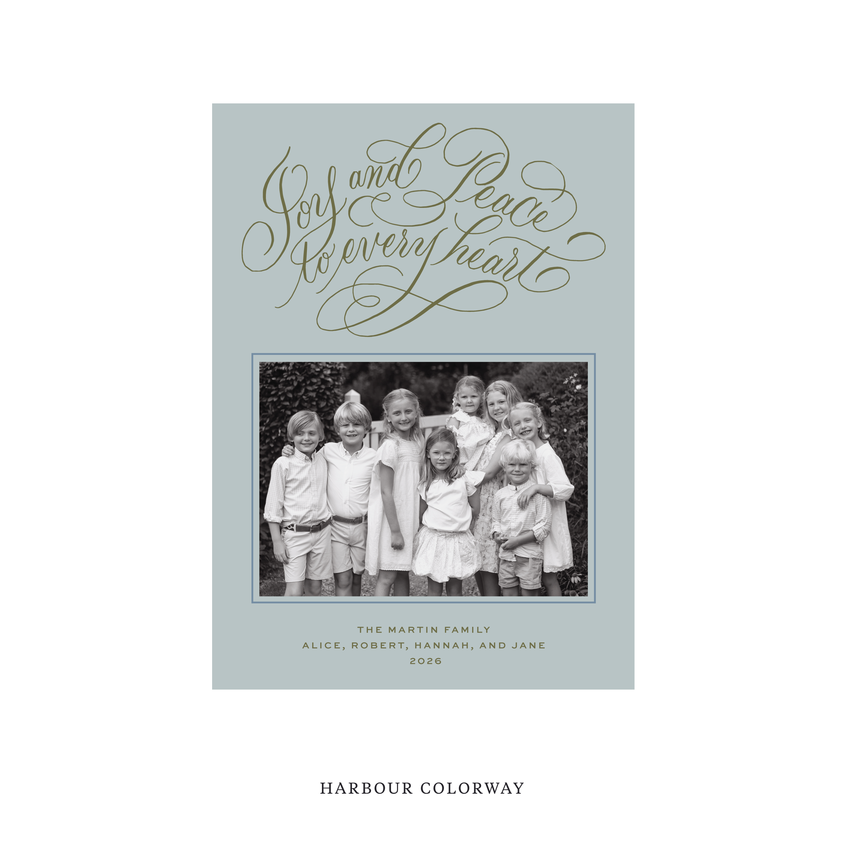 Langley Classic Flat Print Holiday Card, Medium II