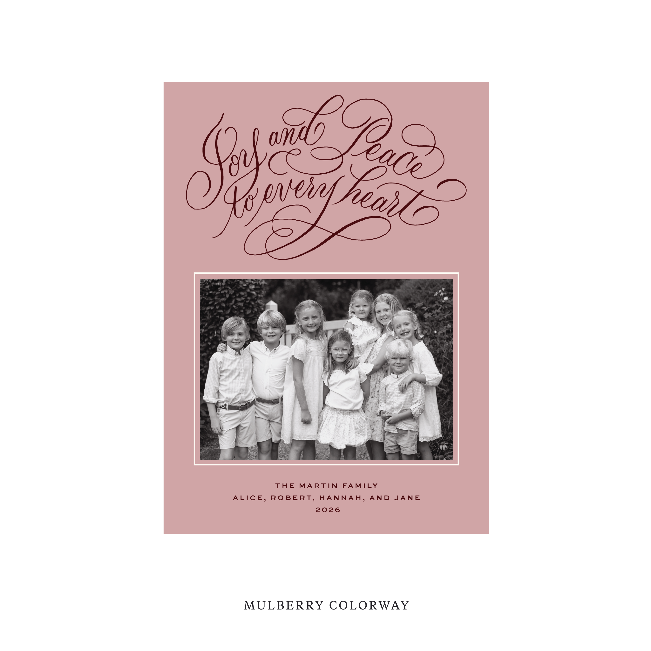 Langley Classic Flat Print Holiday Card, Medium II