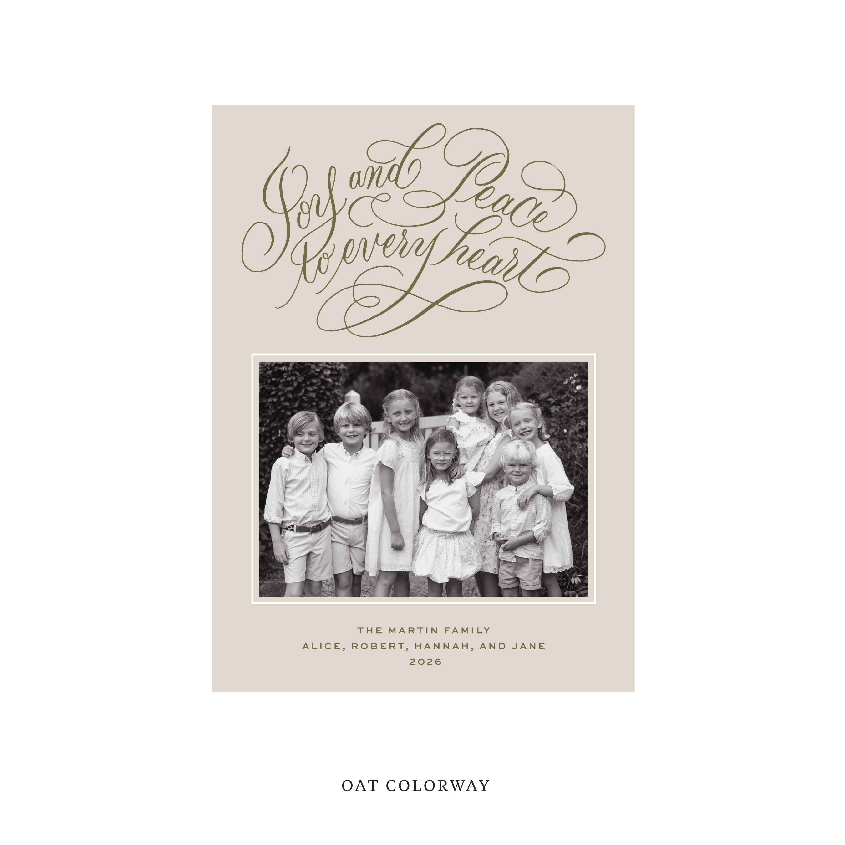 Langley Classic Flat Print Holiday Card, Medium II