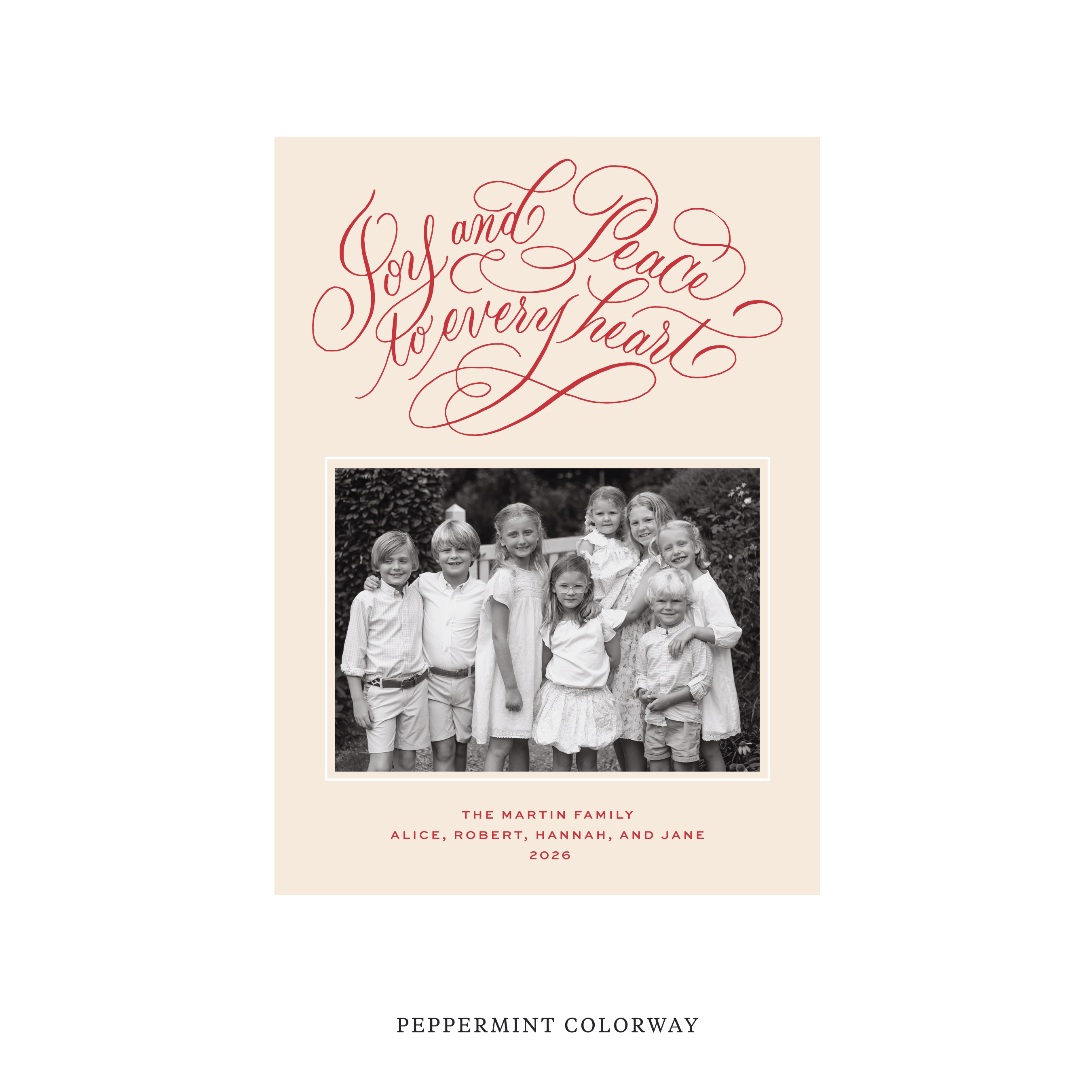 Langley Classic Flat Print Holiday Card, Medium II