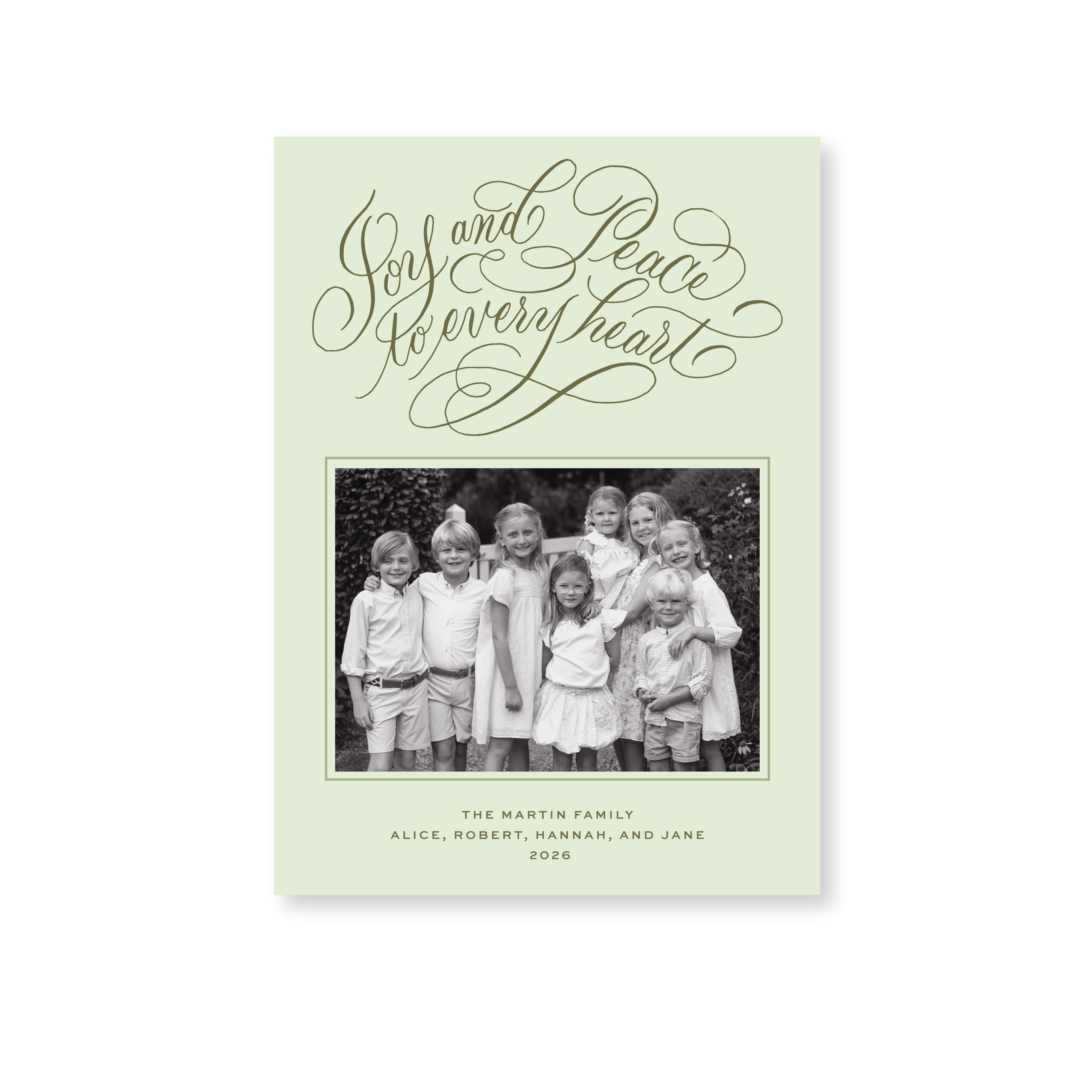 Langley Classic Flat Print Holiday Card, Medium II