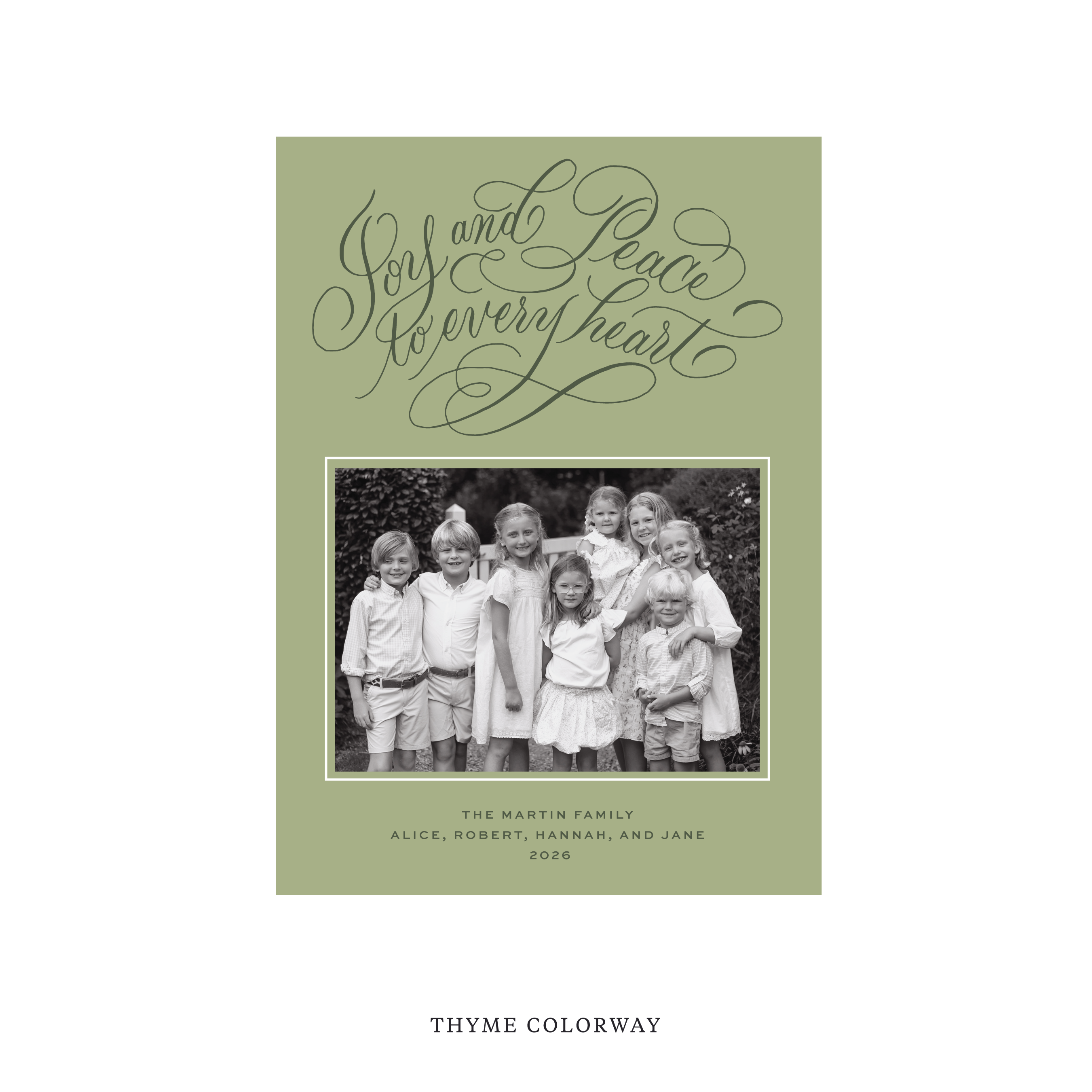 Langley Classic Flat Print Holiday Card, Medium II