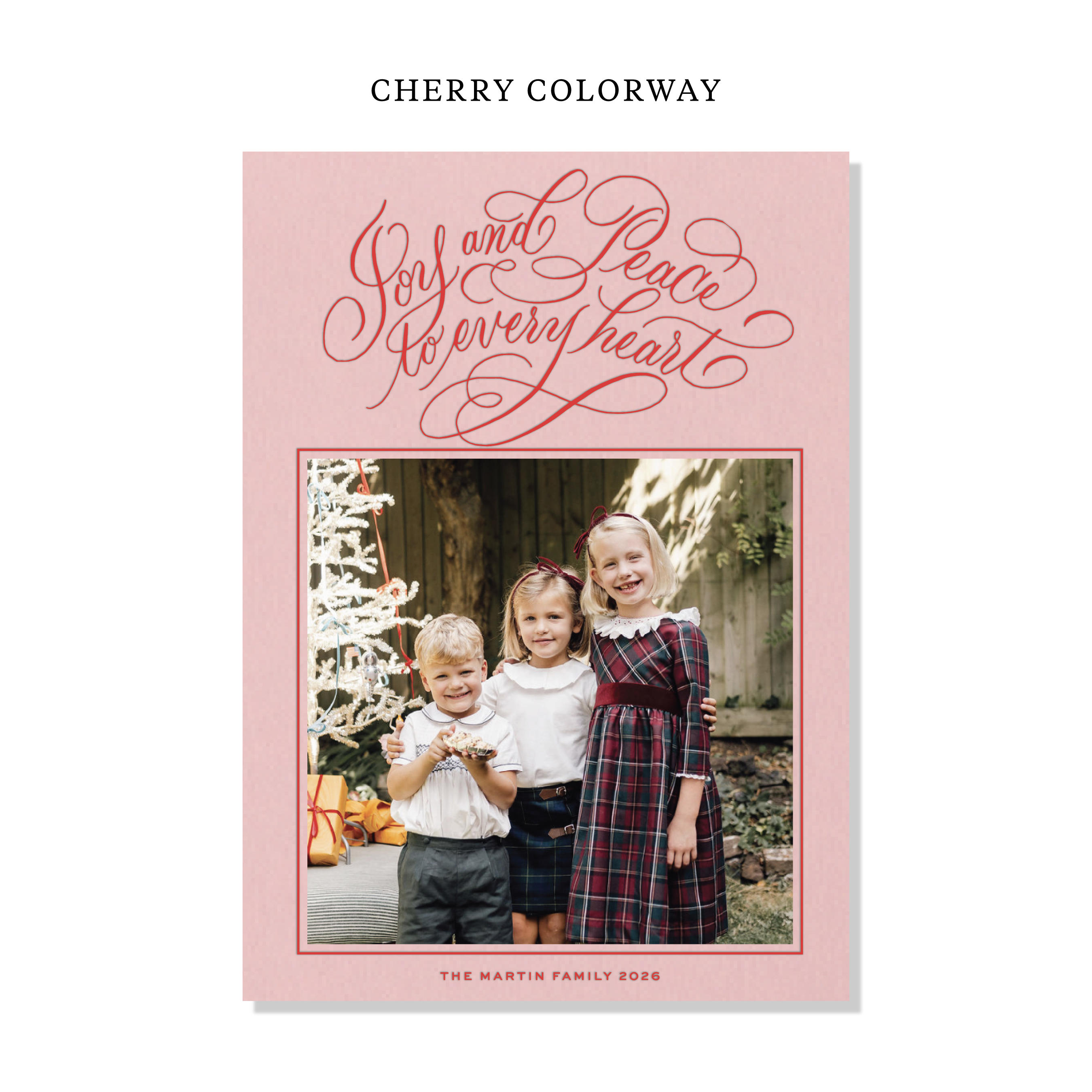Langley Letterpress Holiday Card, Large (Colored Paper)
