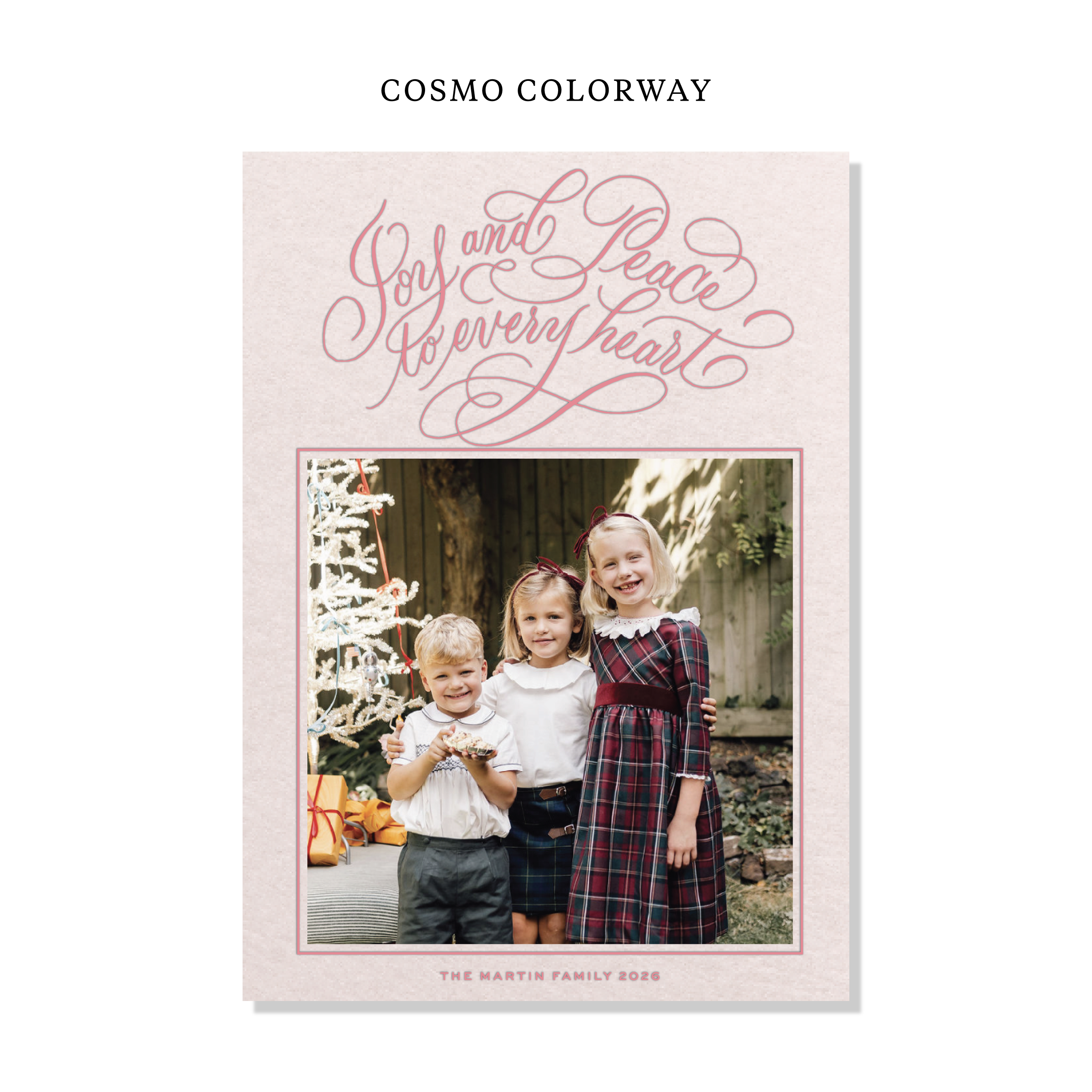 Langley Letterpress Holiday Card, Large (Colored Paper)