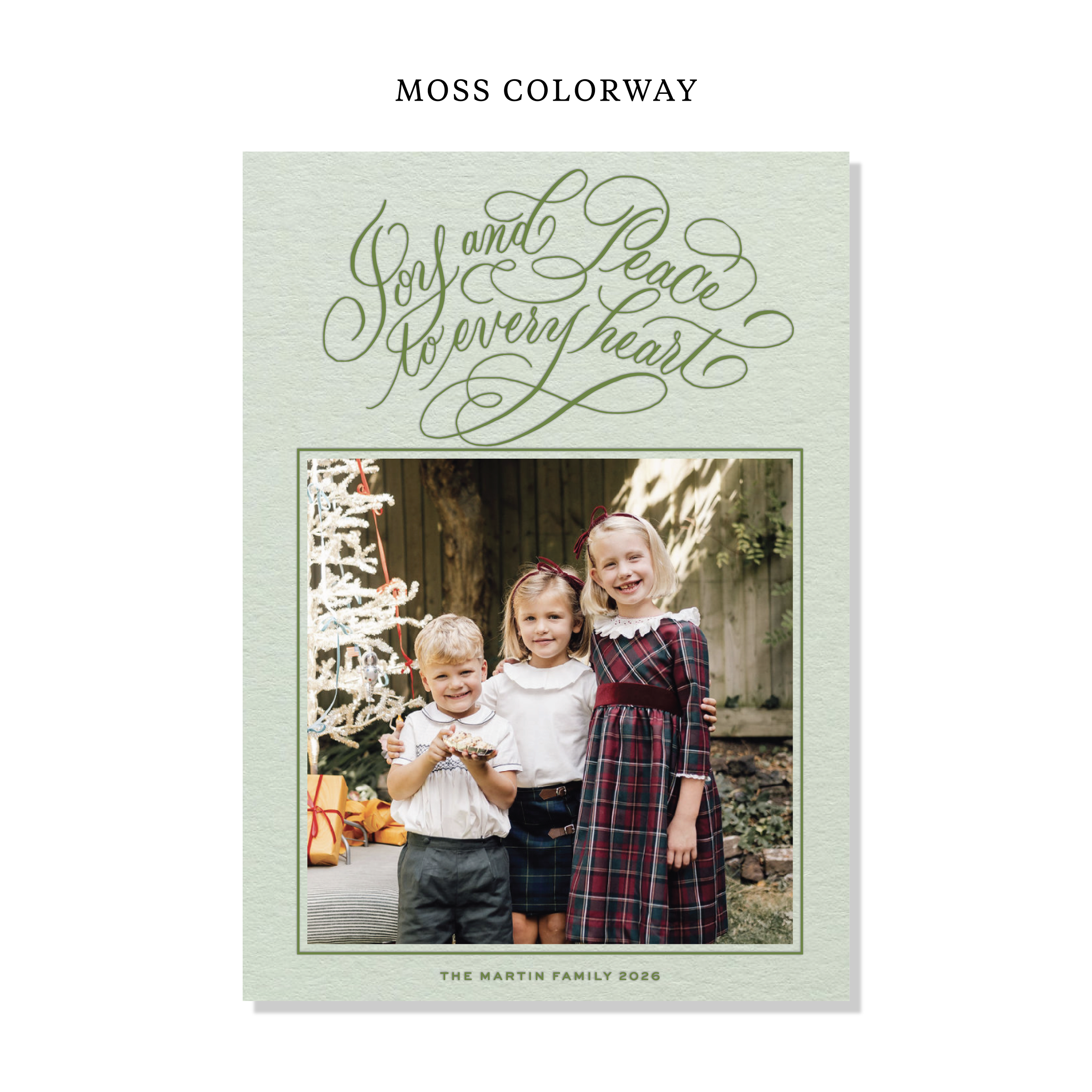 Langley Letterpress Holiday Card, Large (Colored Paper)