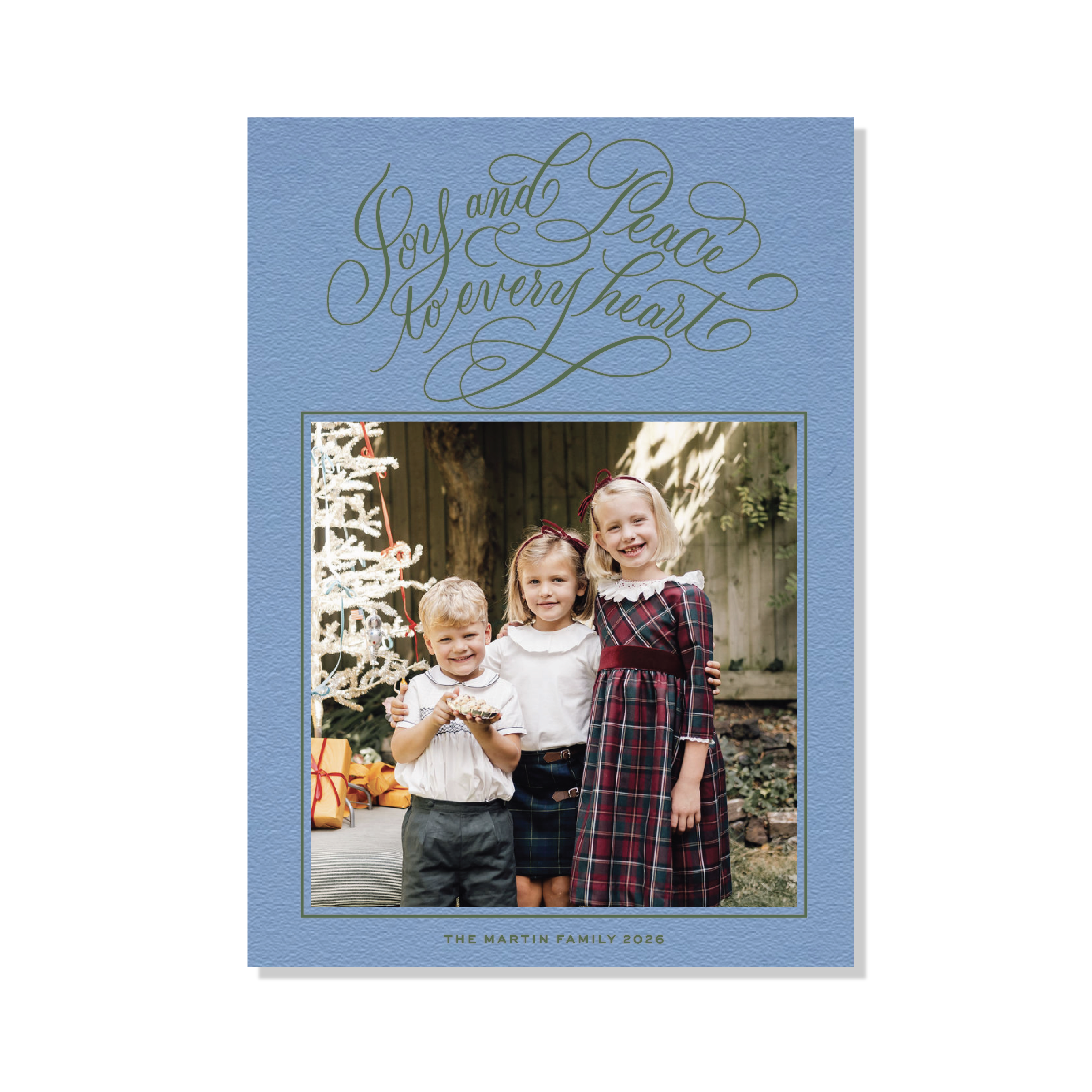 Langley Letterpress Holiday Card, Large (Colored Paper)