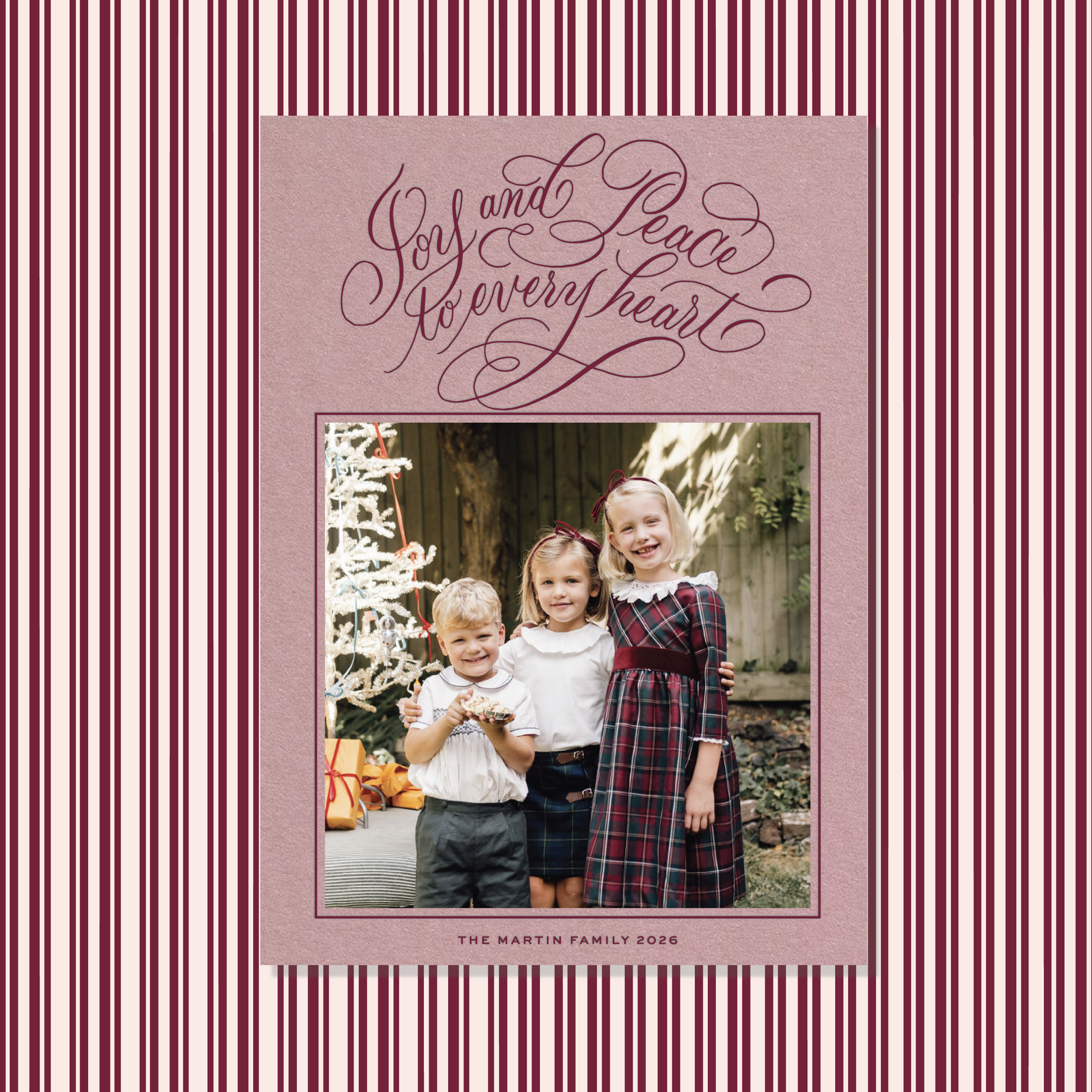 Langley Letterpress Holiday Card, Large (Colored Paper)