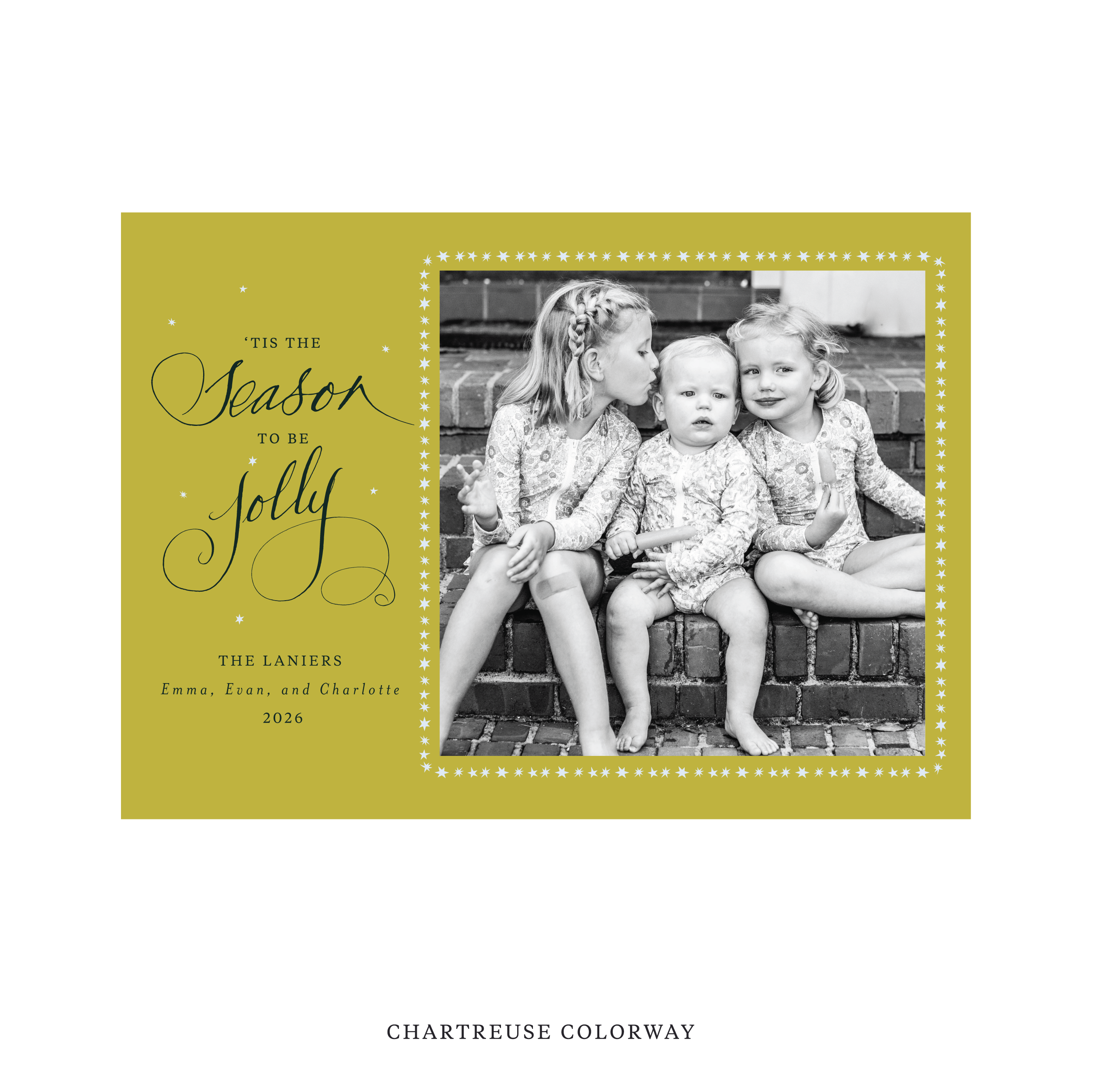 Lanier Classic Flat Print Holiday Card, Large