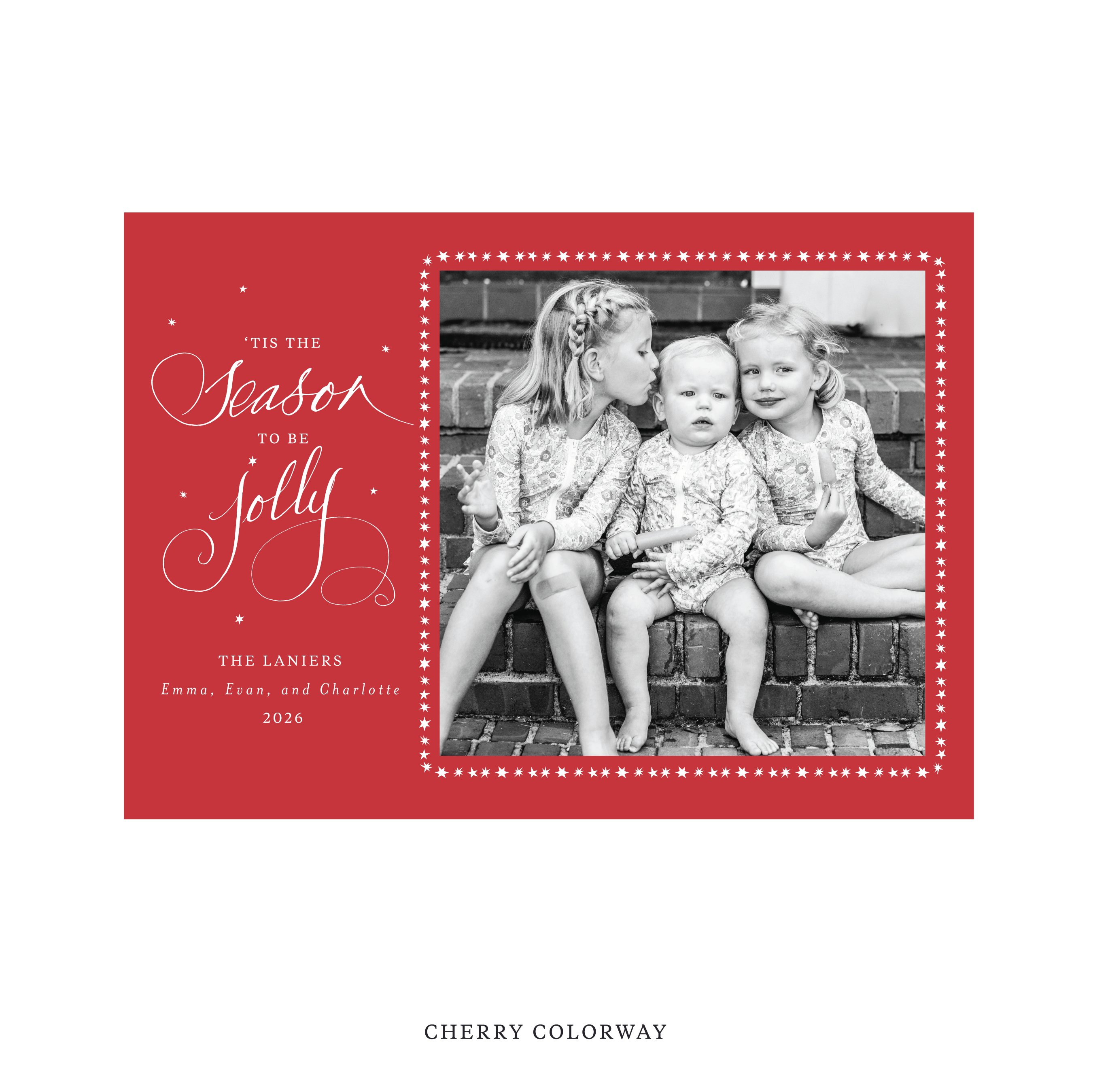 Lanier Classic Flat Print Holiday Card, Large