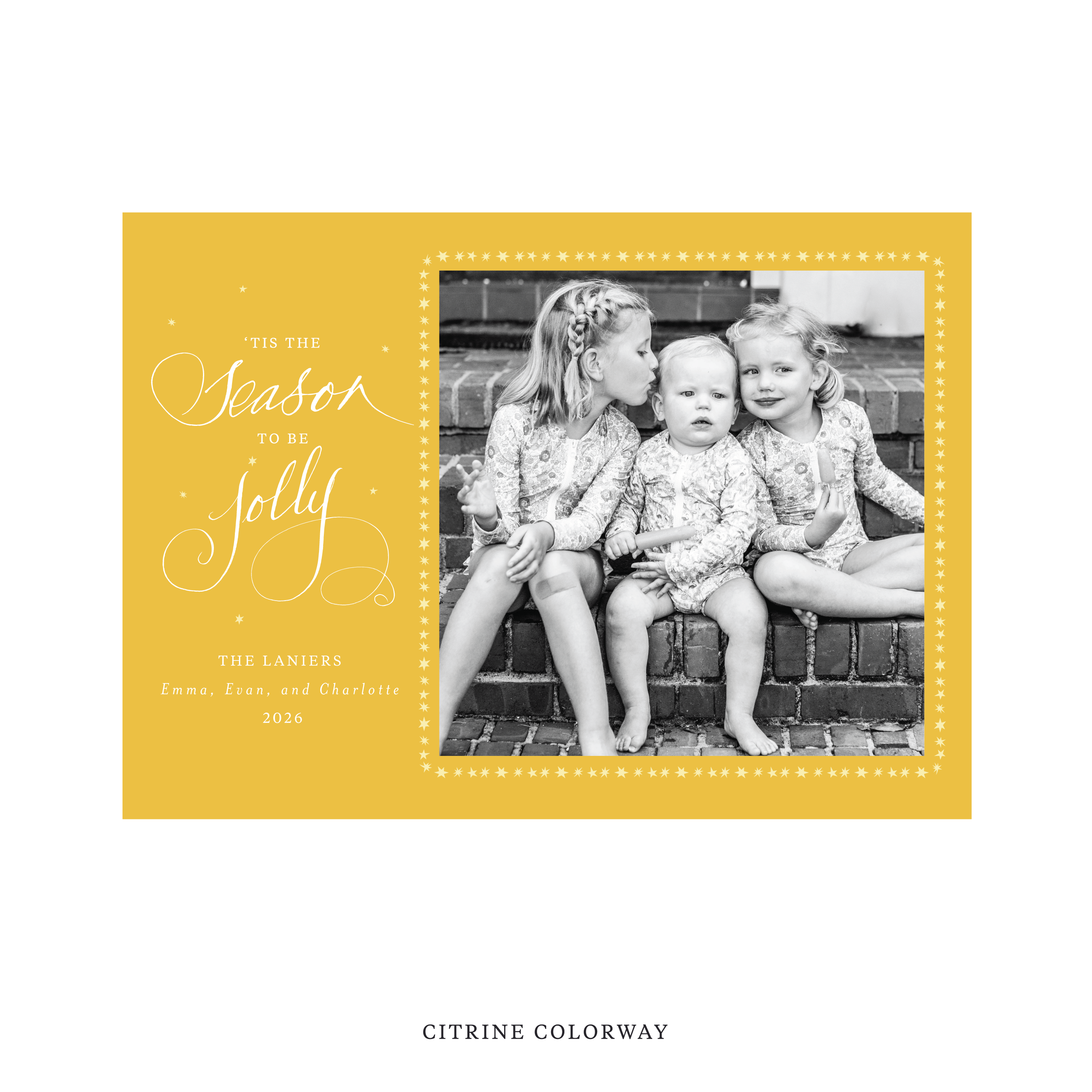 Lanier Classic Flat Print Holiday Card, Large