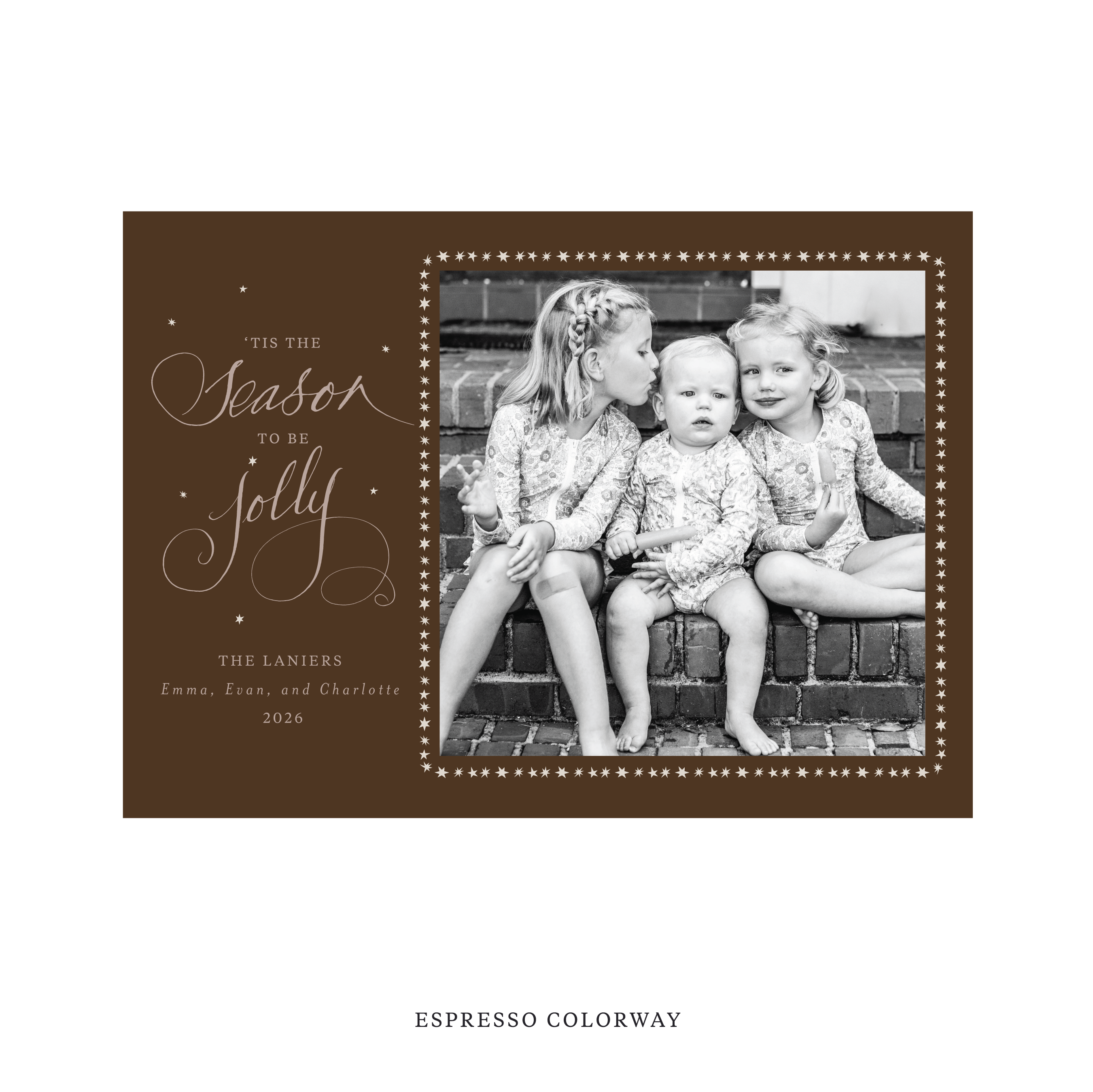 Lanier Classic Flat Print Holiday Card, Large