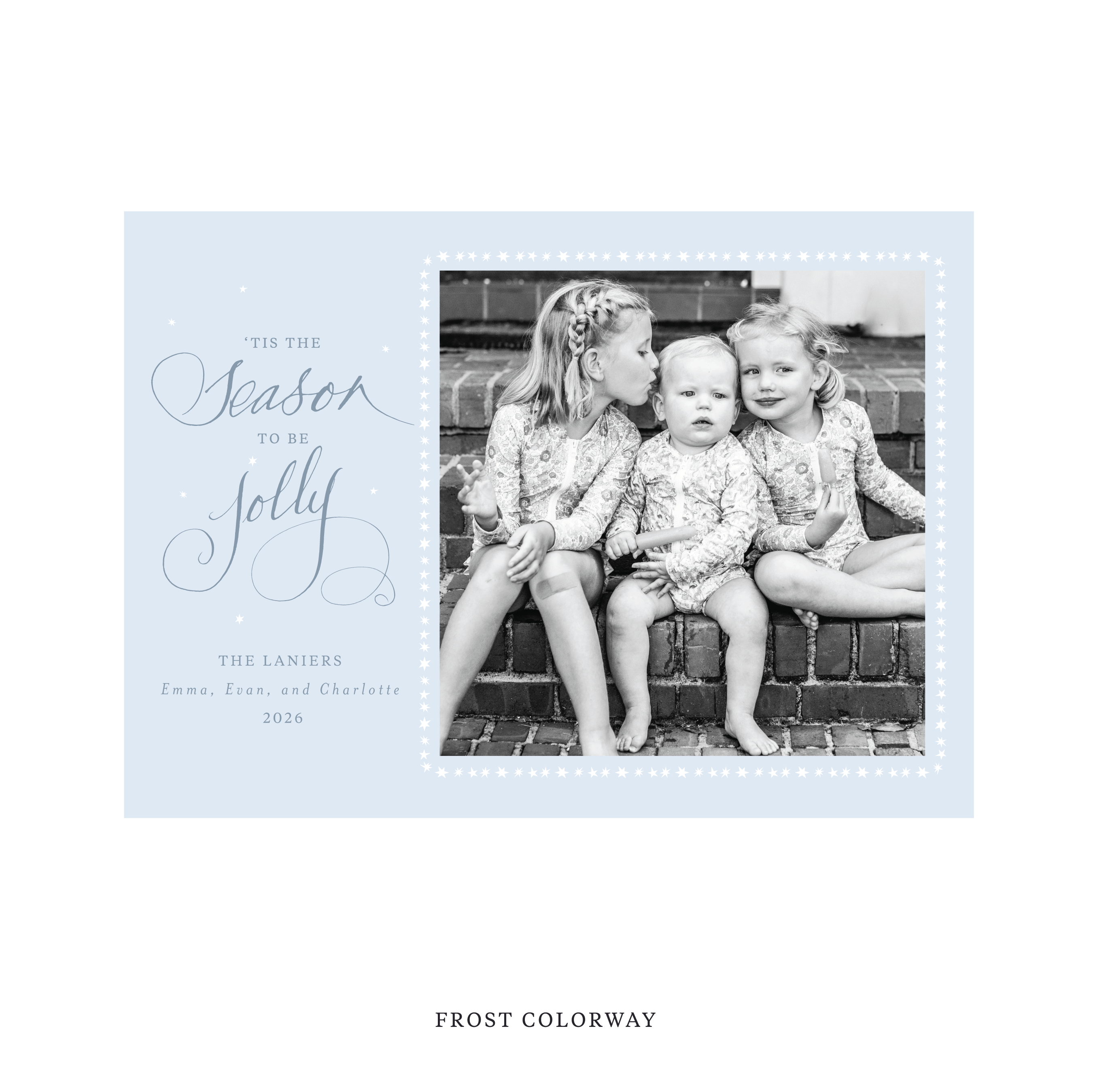 Lanier Classic Flat Print Holiday Card, Large