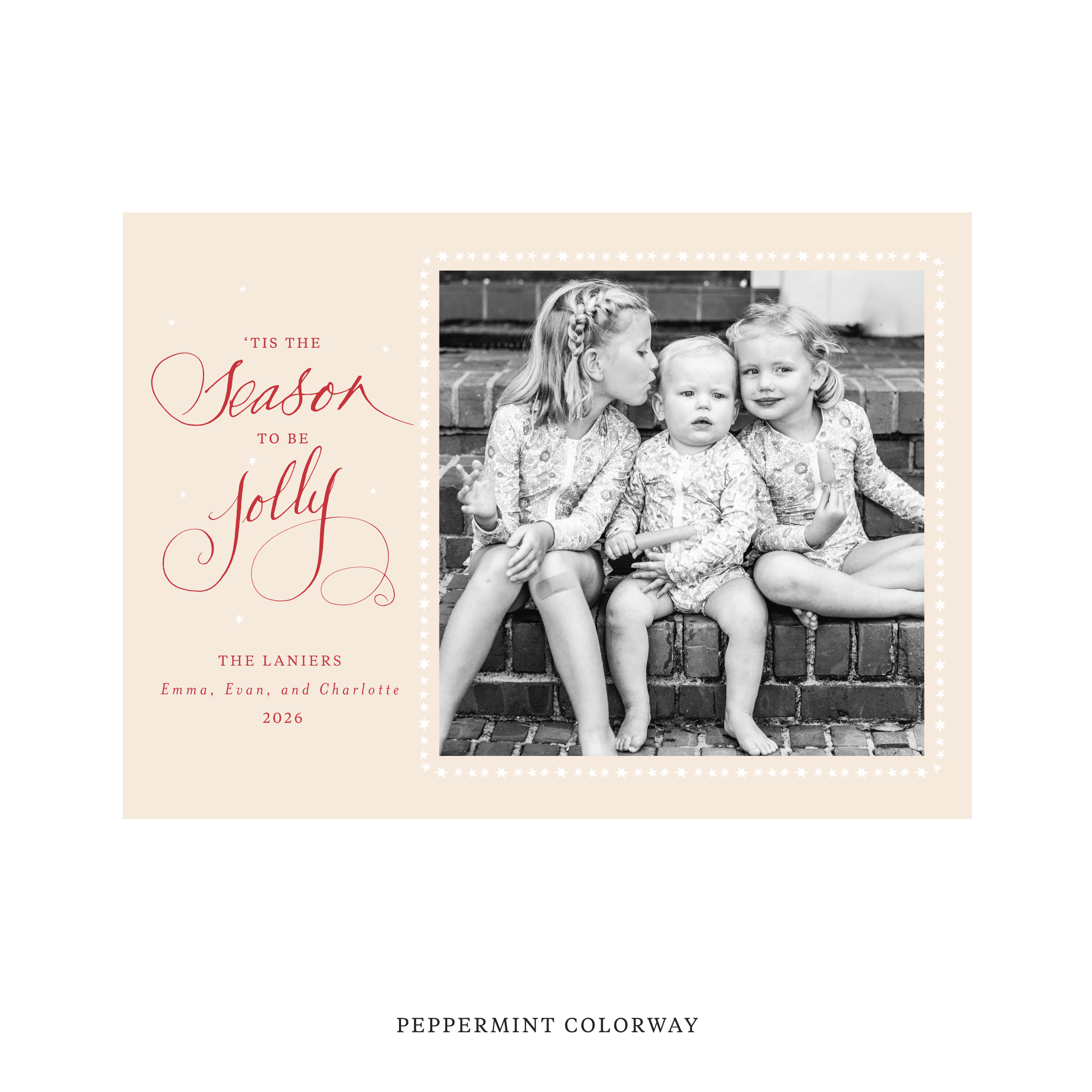 Lanier Classic Flat Print Holiday Card, Large