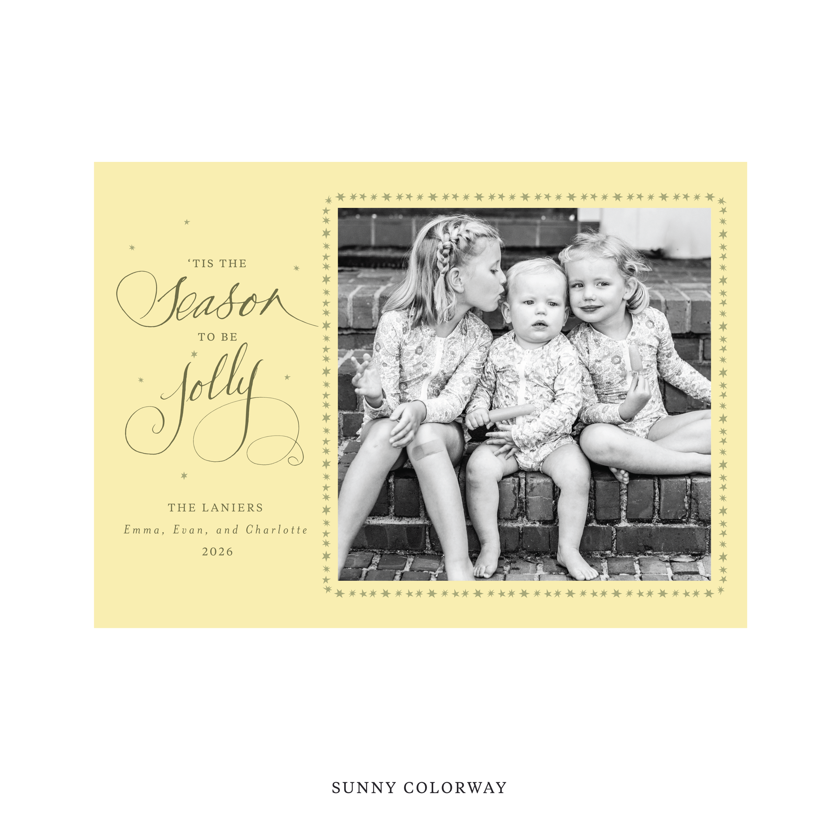 Lanier Classic Flat Print Holiday Card, Large