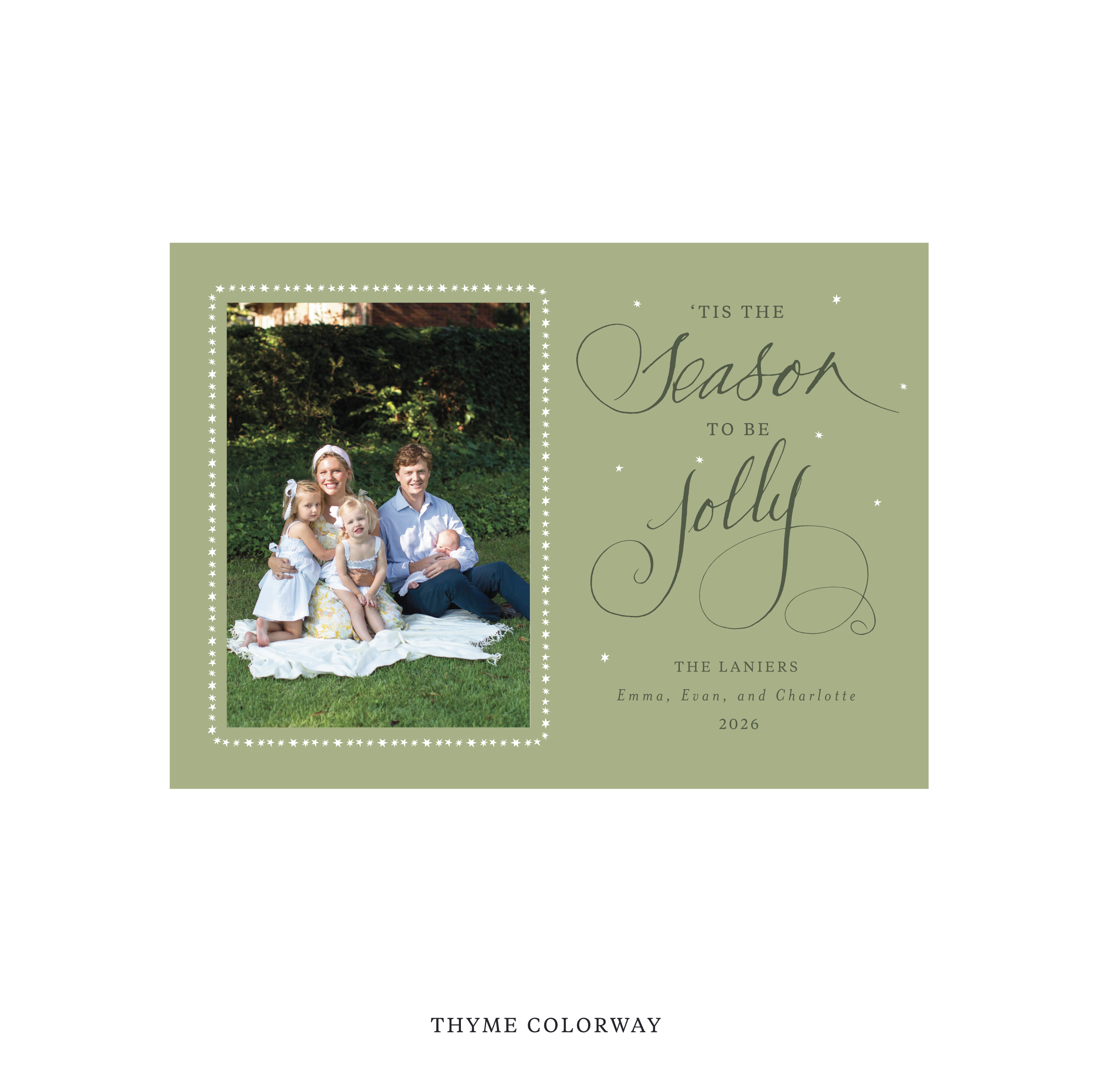Lanier Classic Printed Holiday Card, Medium