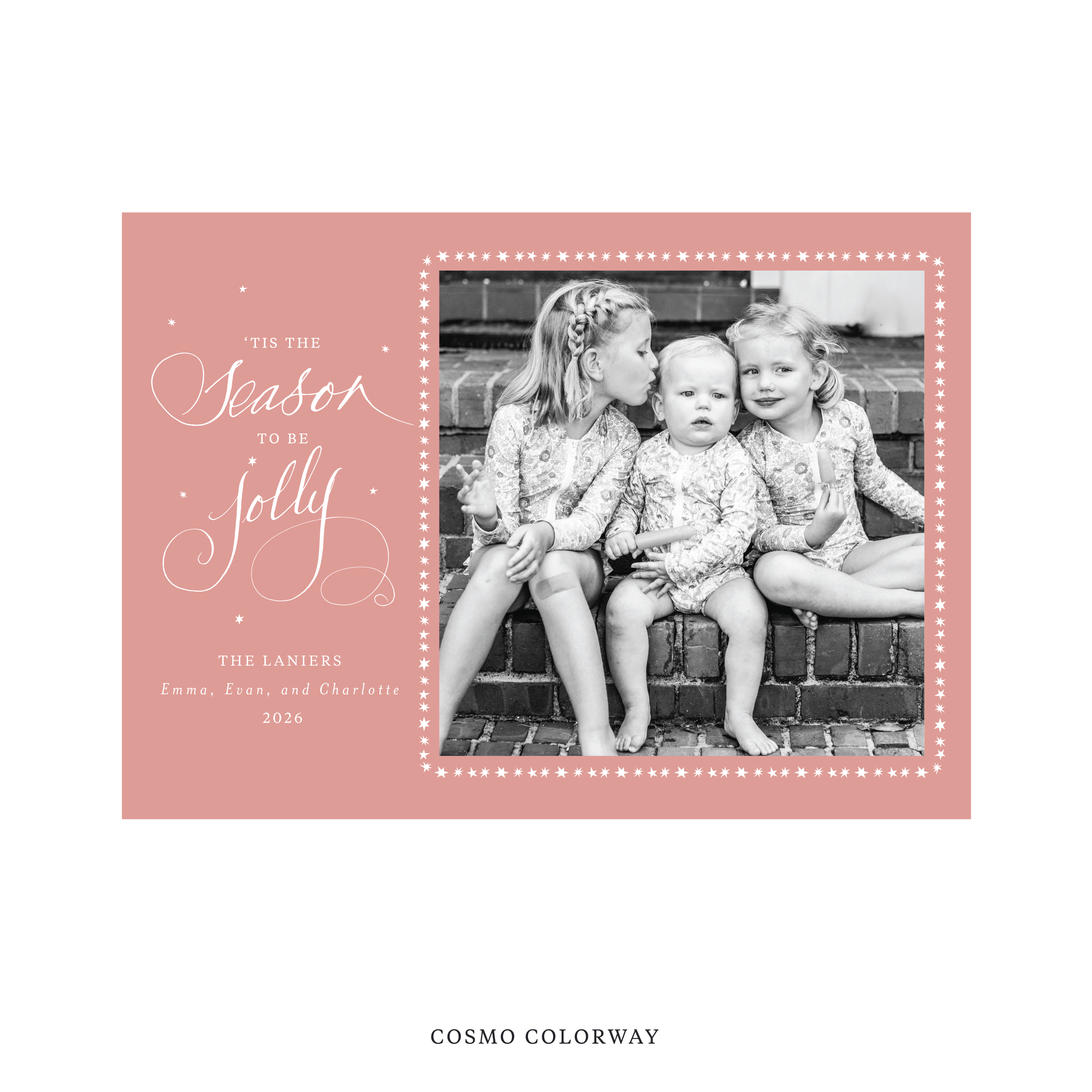 Lanier Classic Flat Print Holiday Card, Large