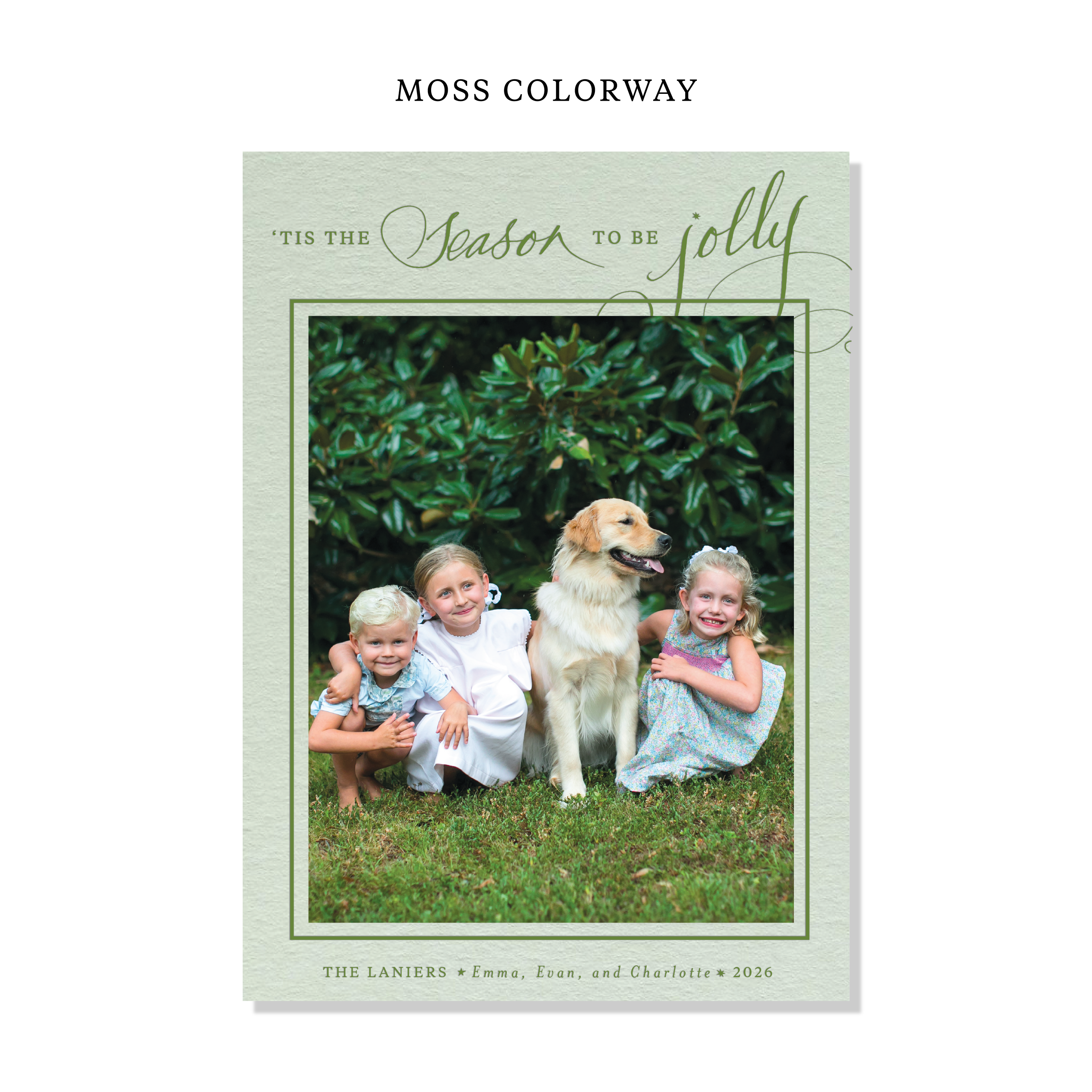 Lanier Letterpress Holiday Card, Large (Colored Paper)
