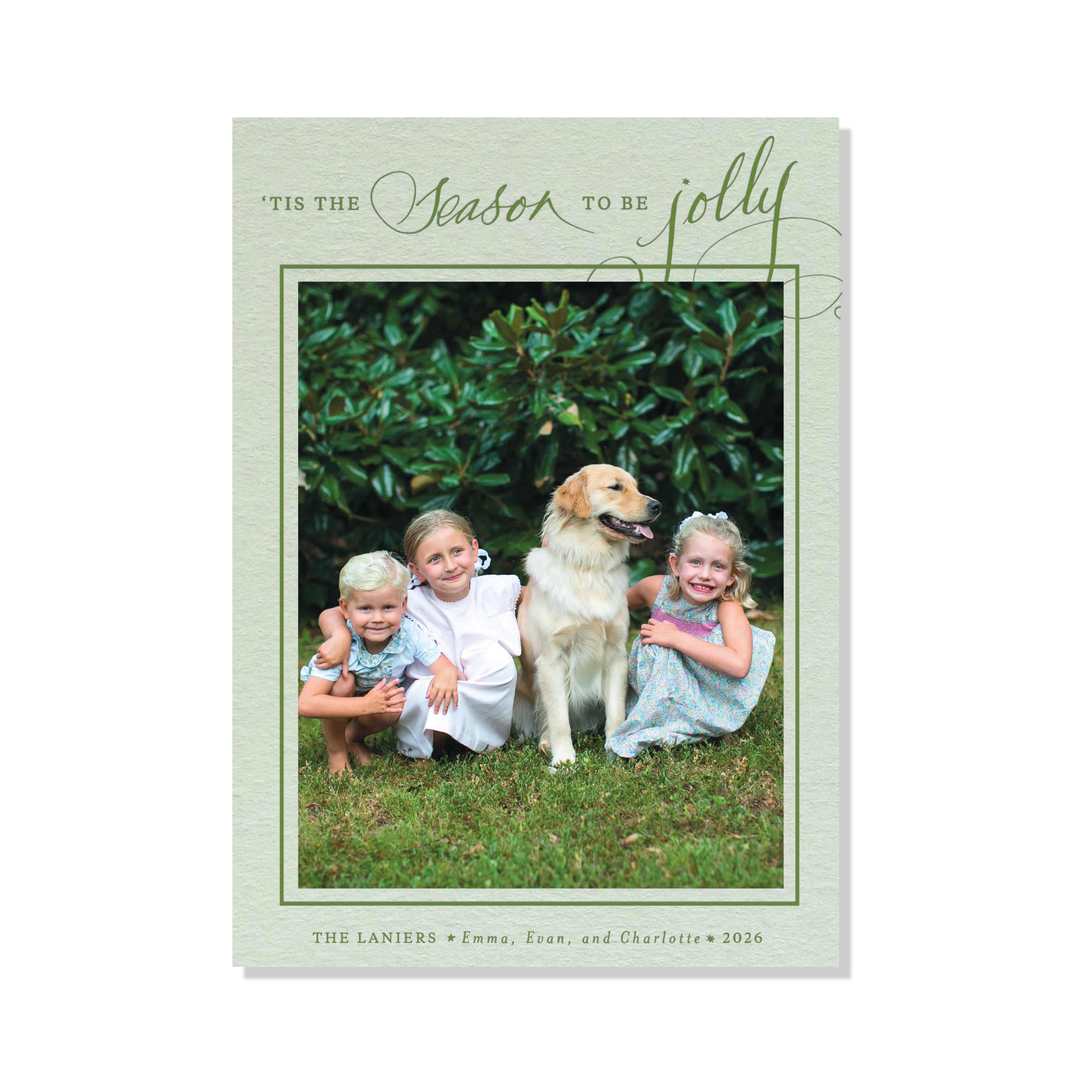 Lanier Letterpress Holiday Card, Large (Colored Paper)