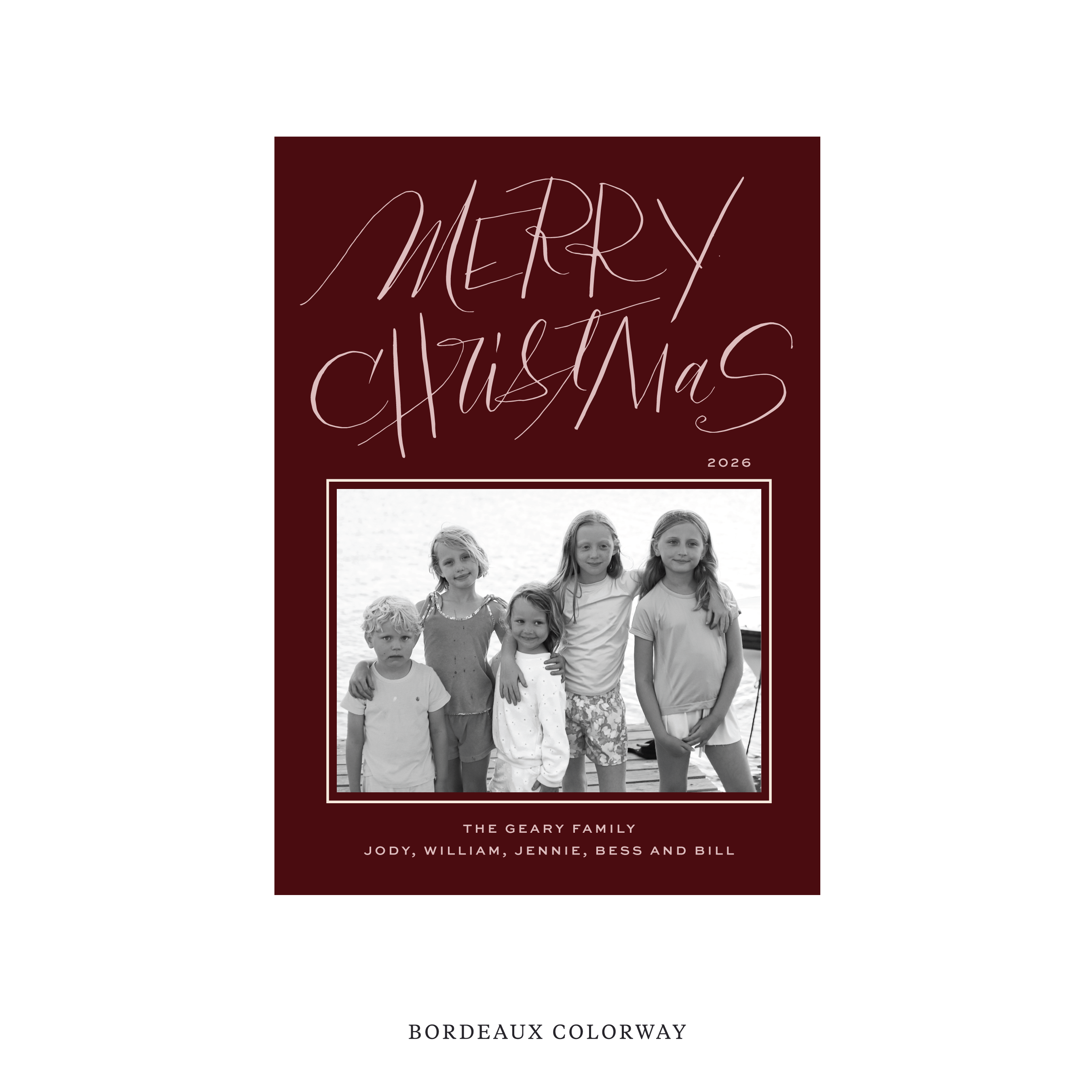 Larkin Classic Flat Print Holiday Card, Medium