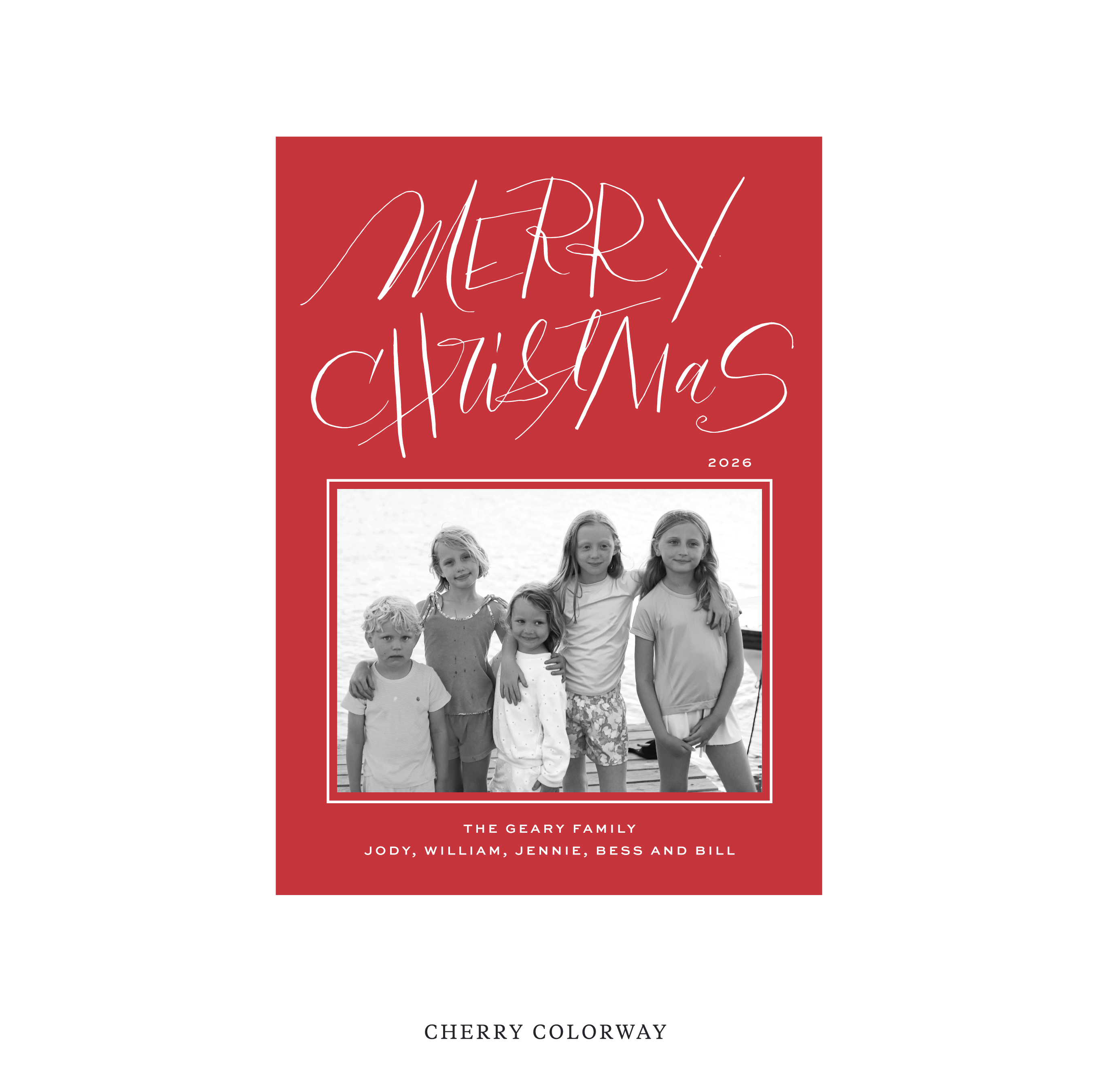 Larkin Classic Flat Print Holiday Card, Medium