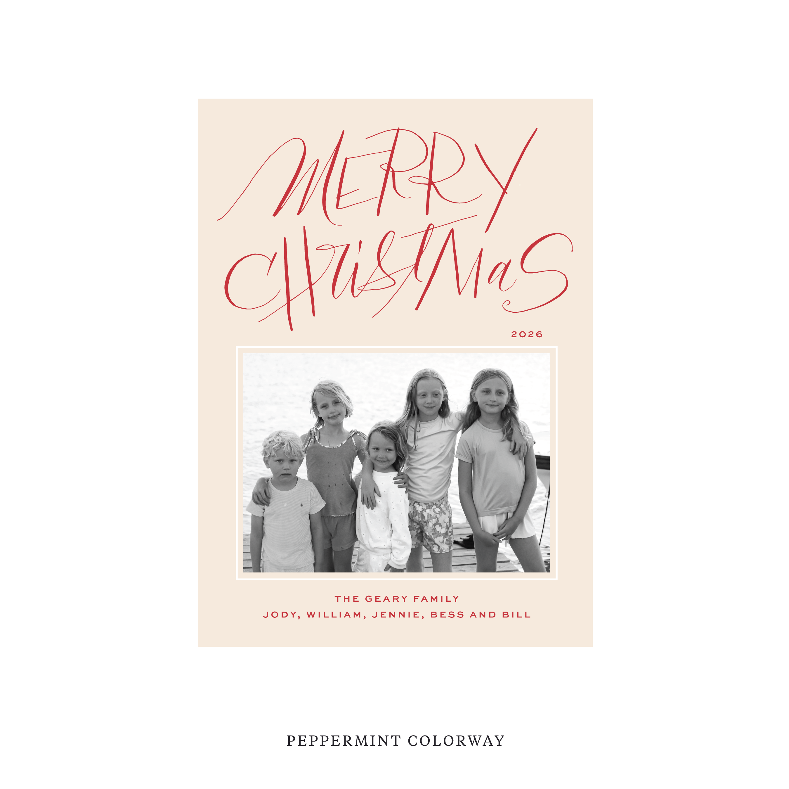 Larkin Classic Flat Print Holiday Card, Medium