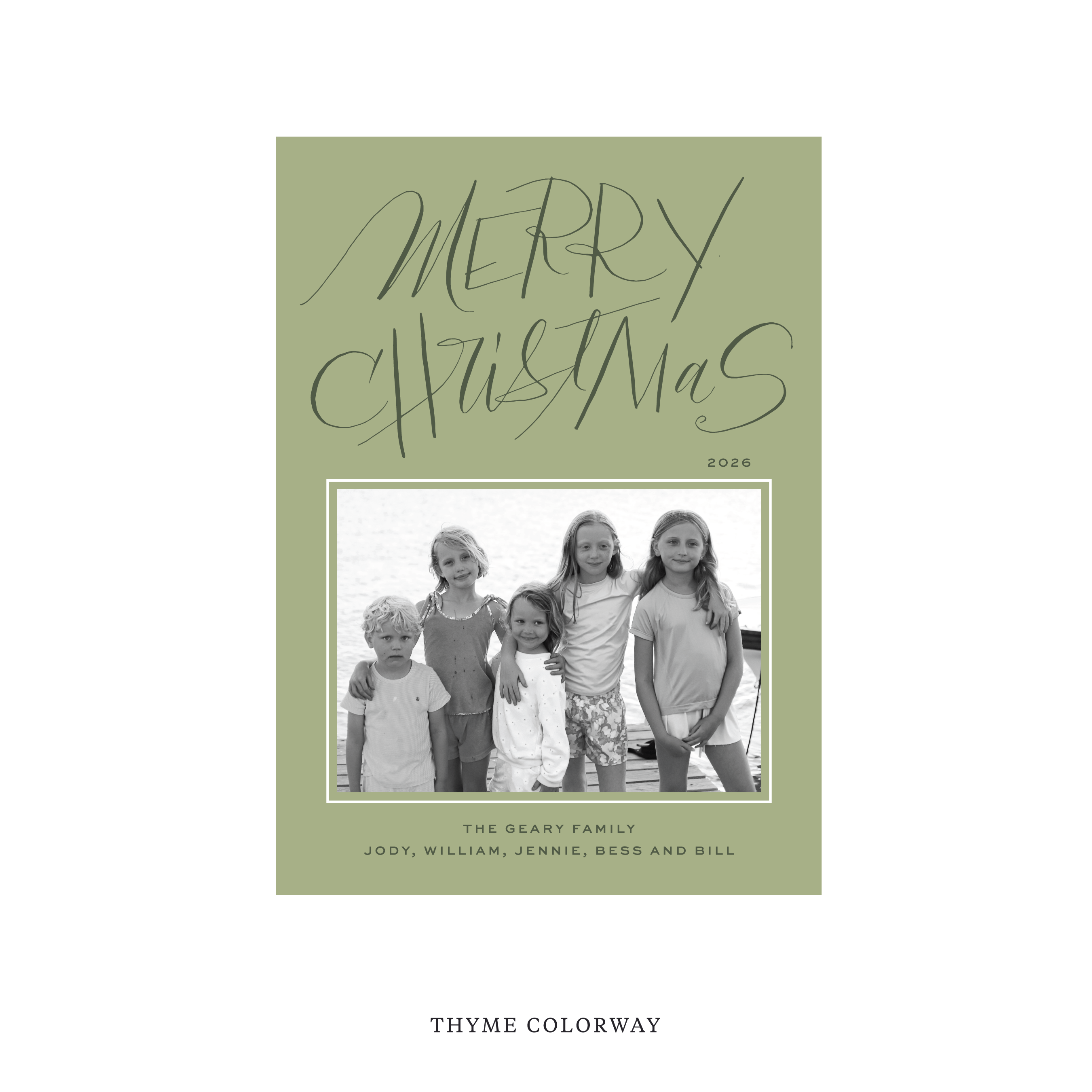 Larkin Classic Flat Print Holiday Card, Medium