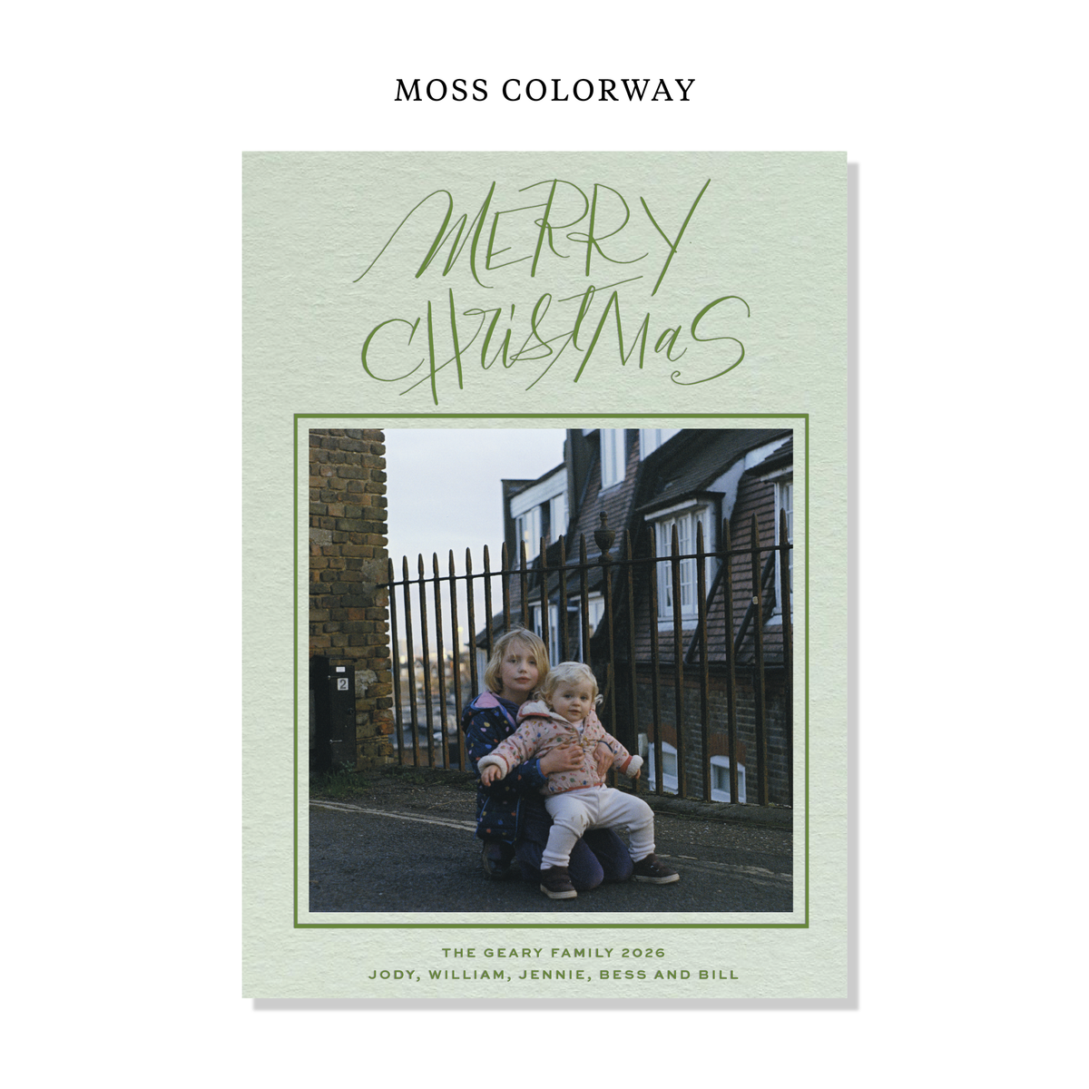 Larkin Letterpress Holiday Card, Large (Colored Paper)