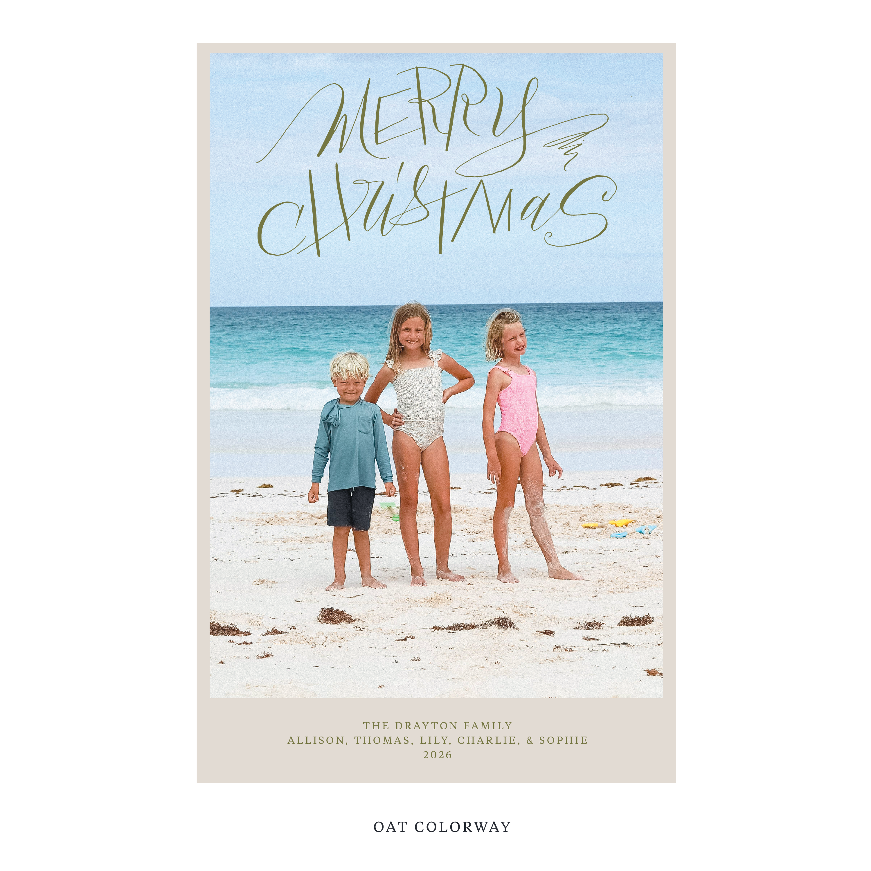 Larkin Digital Photo Holiday Card, Extra Large