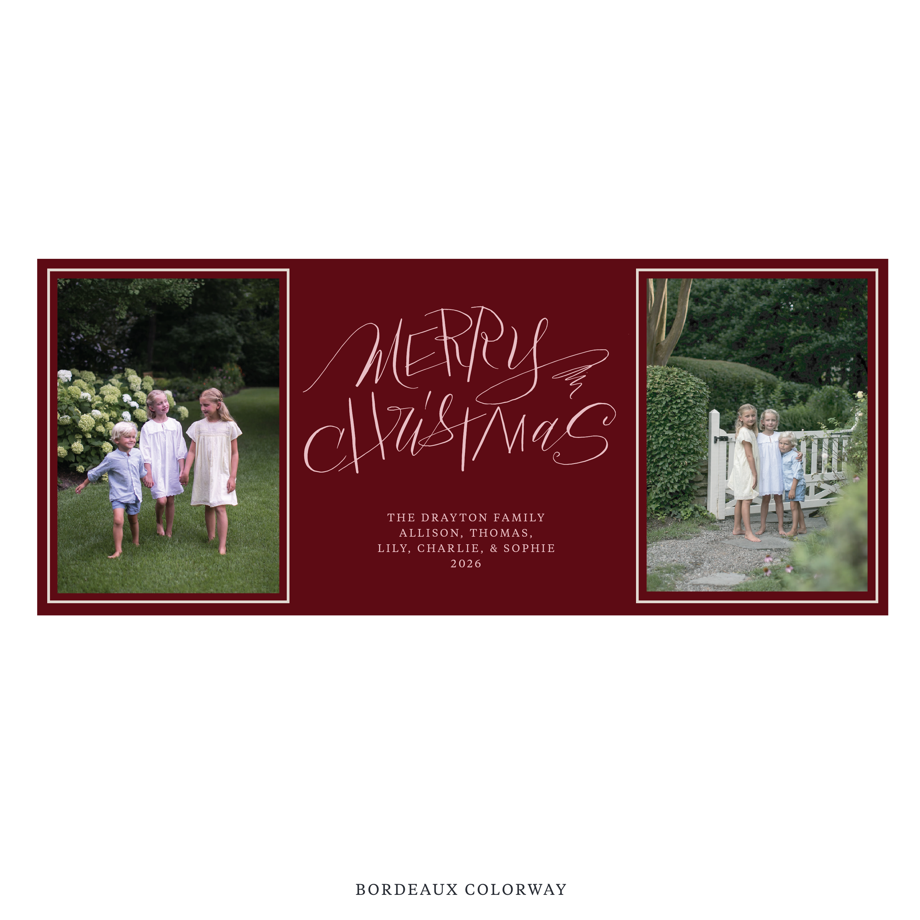 Larkin Digital Photo Holiday Card, Skinny