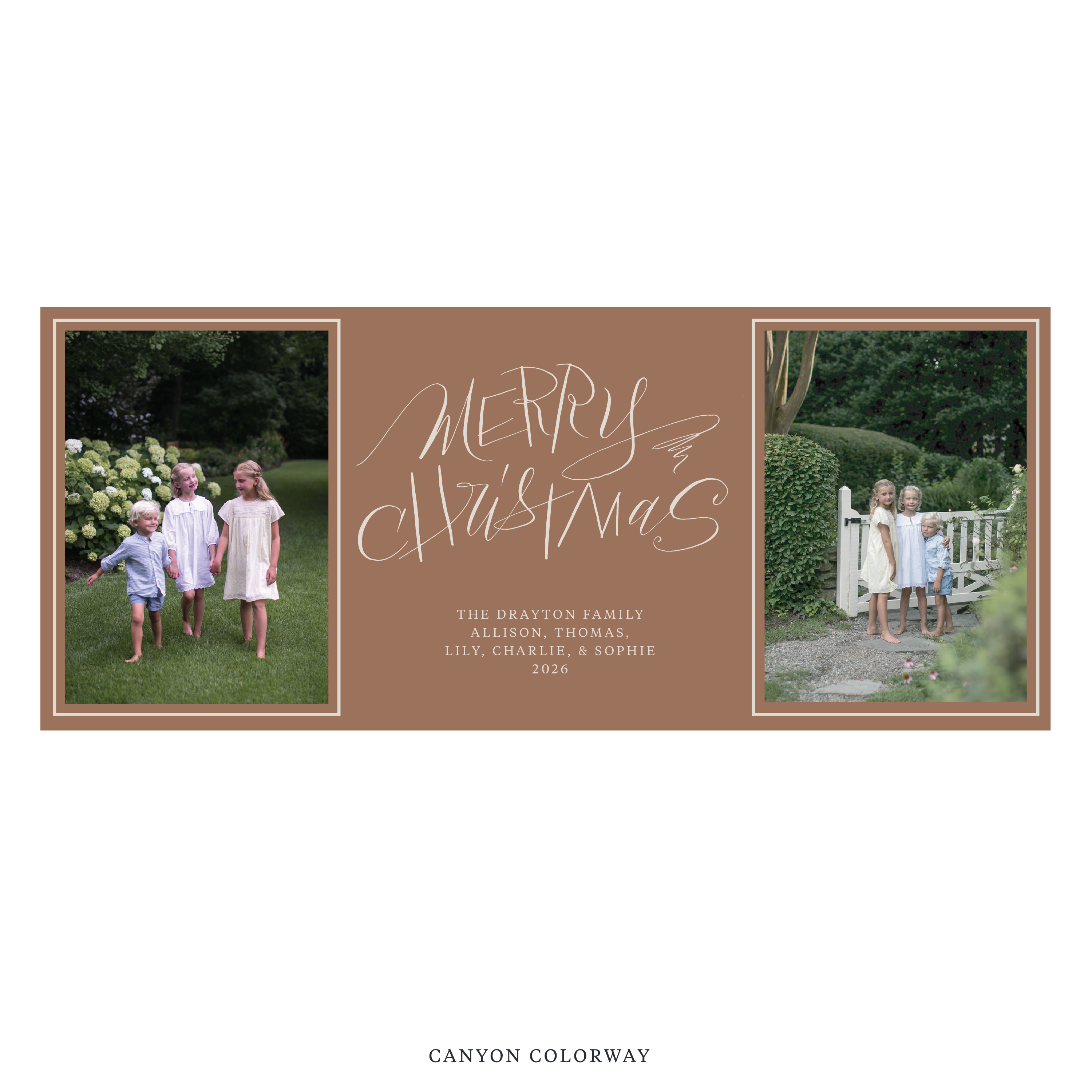 Larkin Digital Photo Holiday Card, Skinny