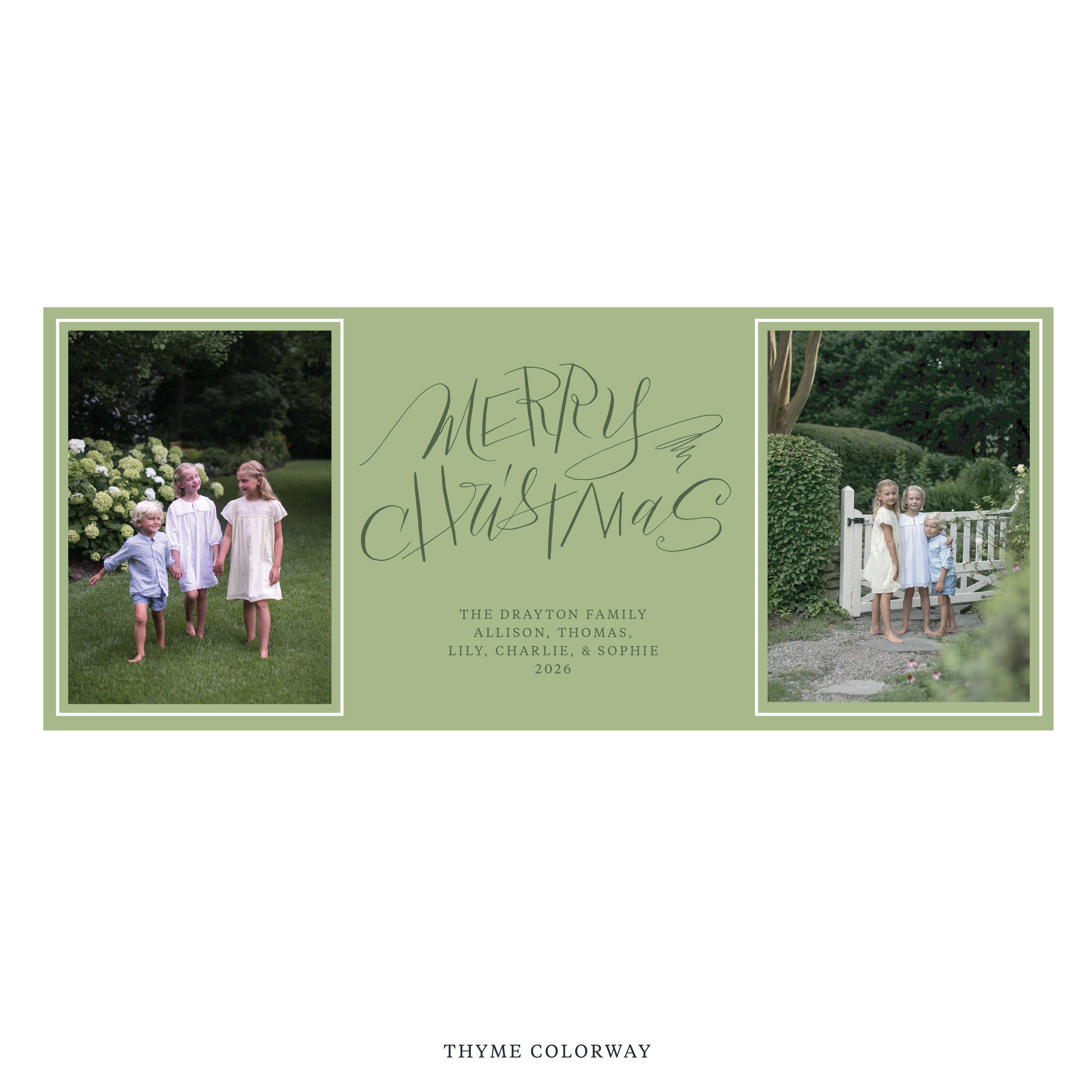 Larkin Digital Photo Holiday Card, Skinny