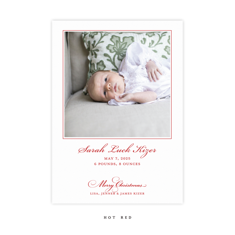 Laurel Birth Announcement Letterpress Card