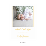 Laurel Birth Announcement Letterpress Card