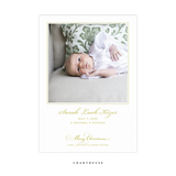 Laurel Birth Announcement Letterpress Card