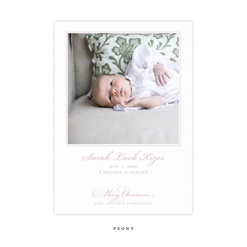 Laurel Birth Announcement Letterpress Card