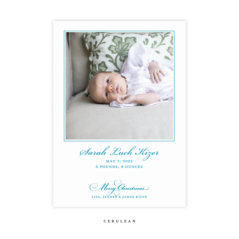 Laurel Birth Announcement Letterpress Card
