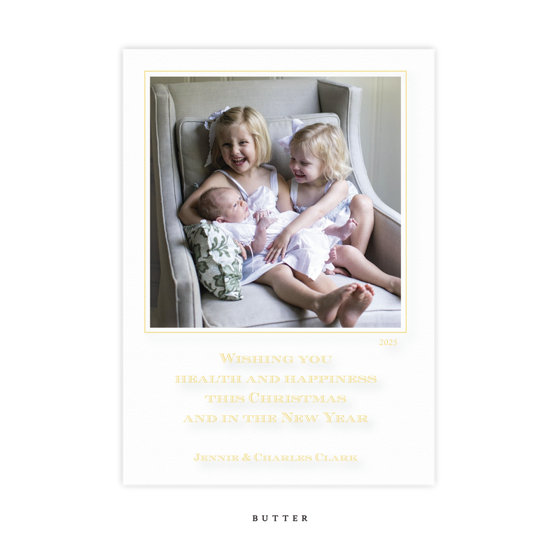 Laurel Engraved Medium Holiday Card