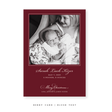 Laurel Birth Announcement Classic Printed Medium Holiday Card