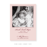 Laurel Birth Announcement Classic Printed Medium Holiday Card