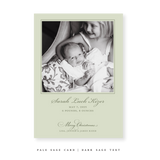 Laurel Birth Announcement Classic Printed Medium Holiday Card