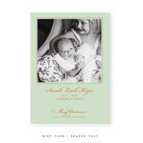 Laurel Birth Announcement Classic Printed Medium Holiday Card