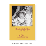 Laurel Birth Announcement Classic Printed Medium Holiday Card